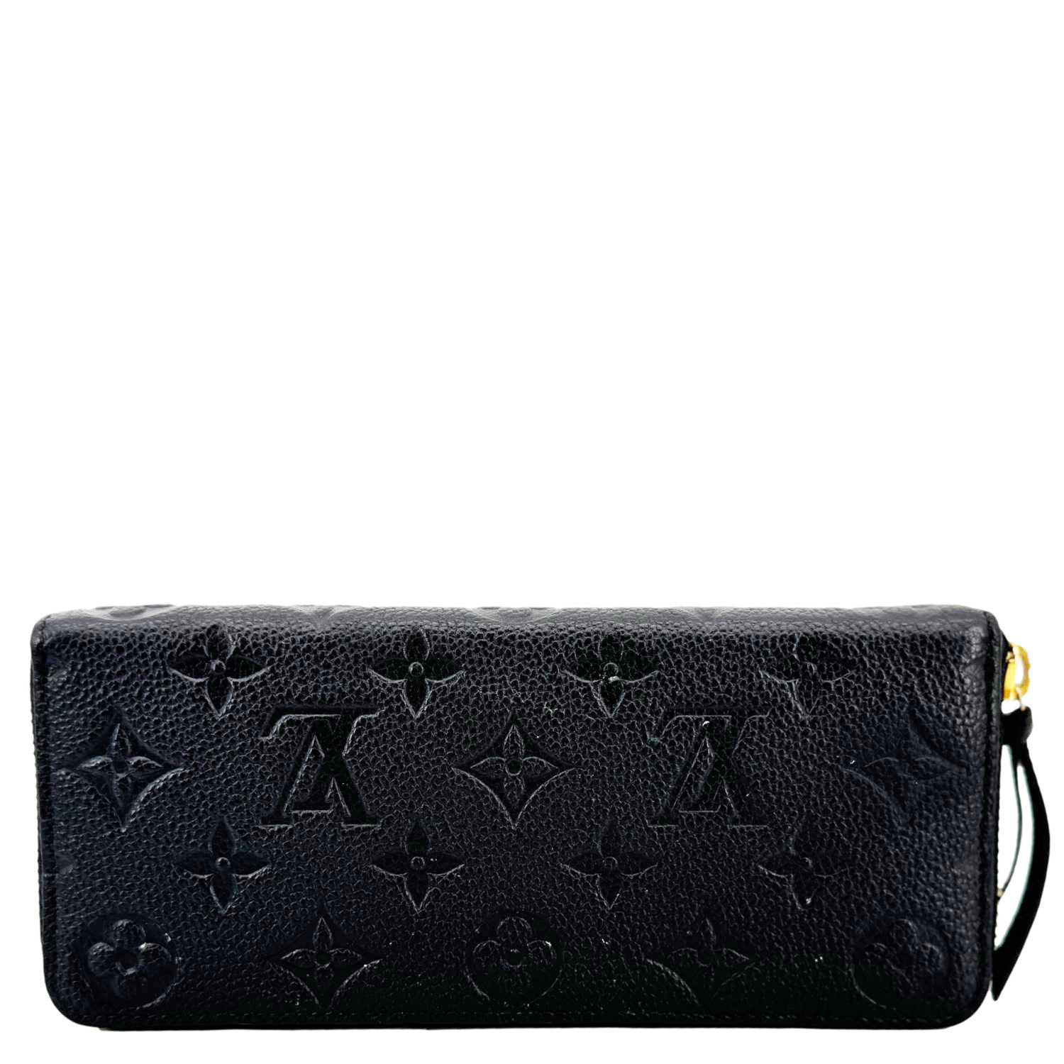 LOUIS VUITTON Monogram Empreinte Leather Zippy Wallet Black - Image 4