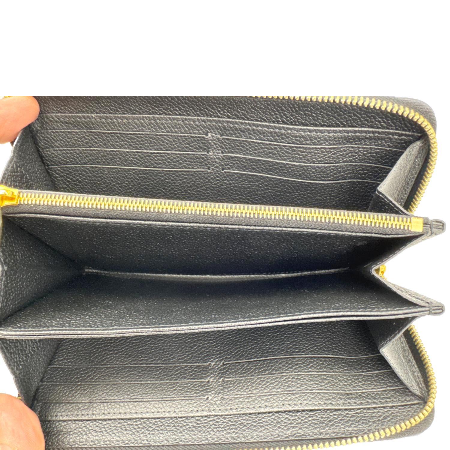 LOUIS VUITTON Zippy Grained Monogram Empreinte Leather Wallet Black - Image 10