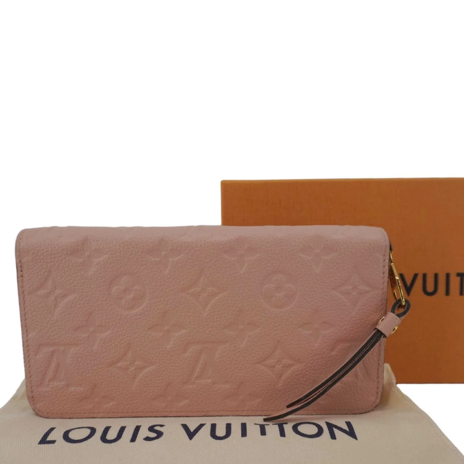 LOUIS VUITTON Monogram Empreinte Leather Zippy Wallet Rose Pink - Image 3