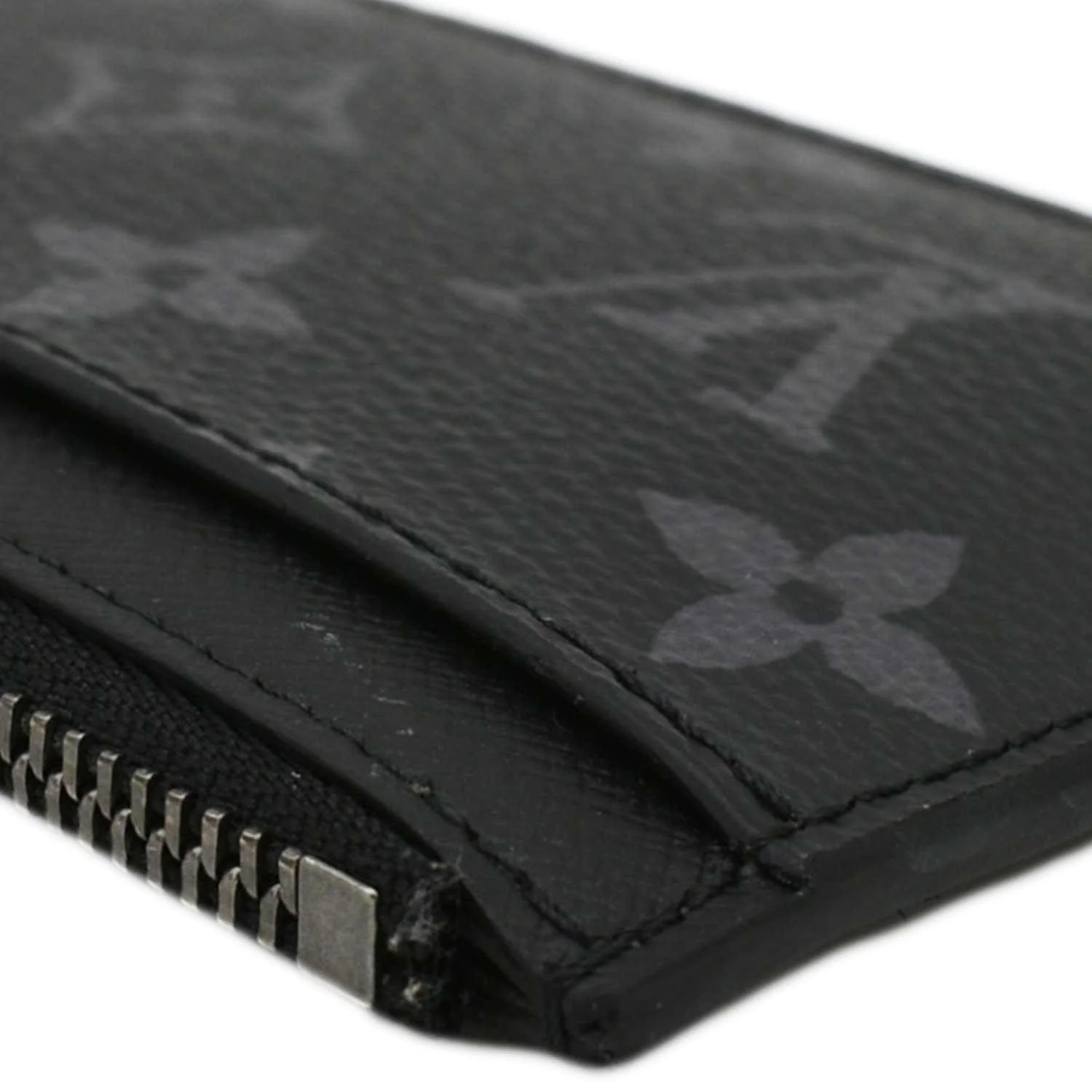 LOUIS VUITTON Monogram Eclipse Canvas Coin Card Holder Black - Image 7