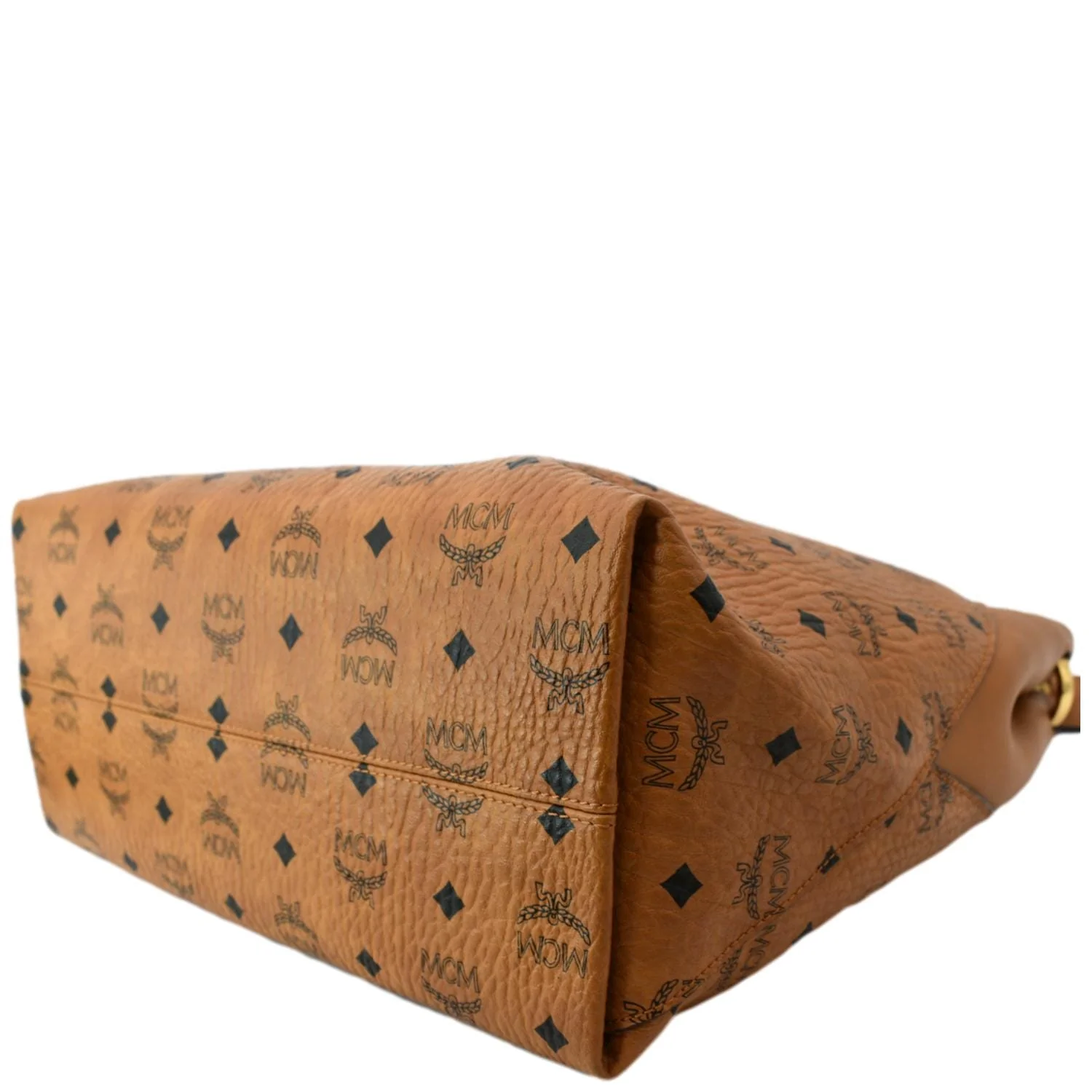 MCM Aren Monogram Visetos Hobo Bag Cognac - Image 7