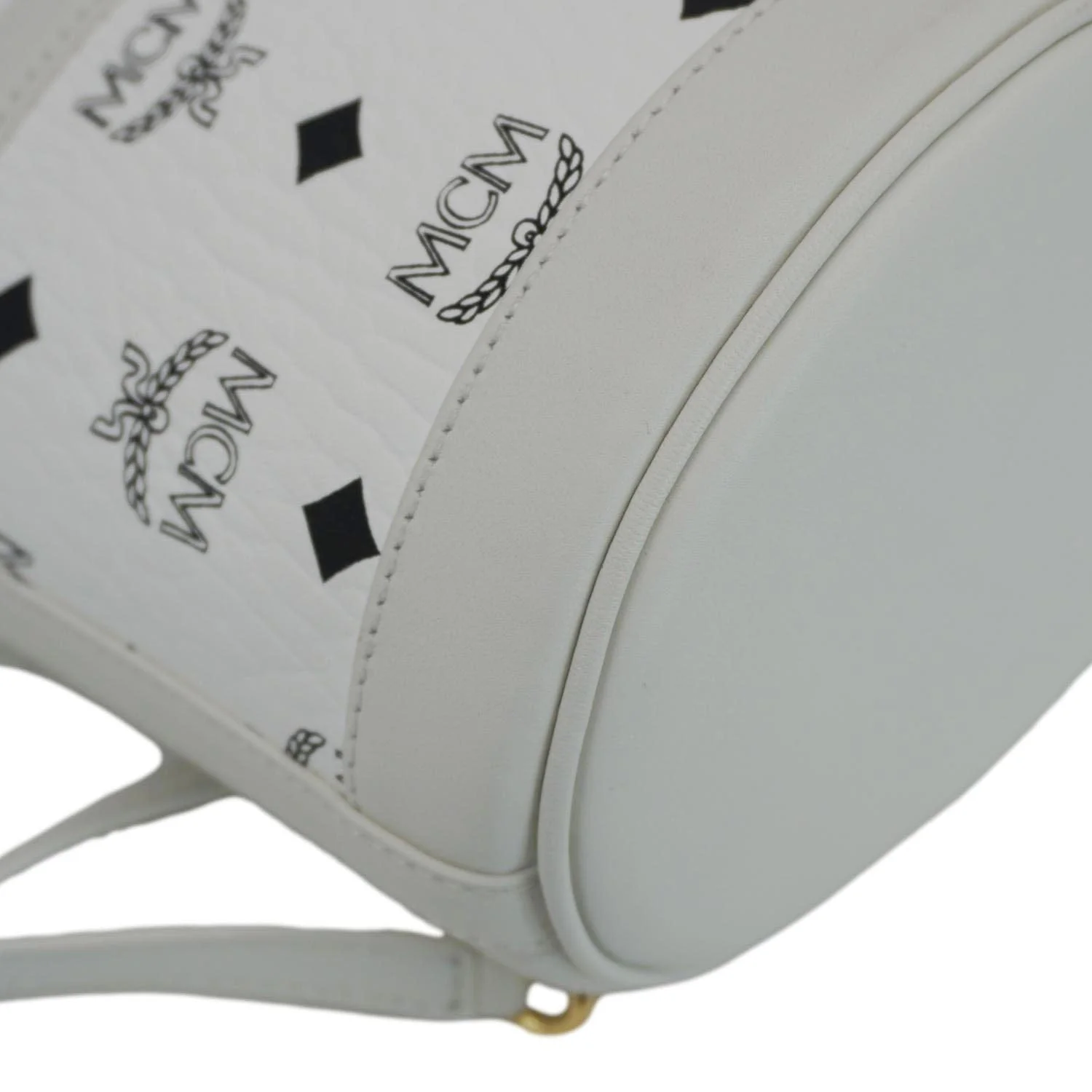 MCM Aren Mini Visetos Canvas Chain Backpack White - Image 9