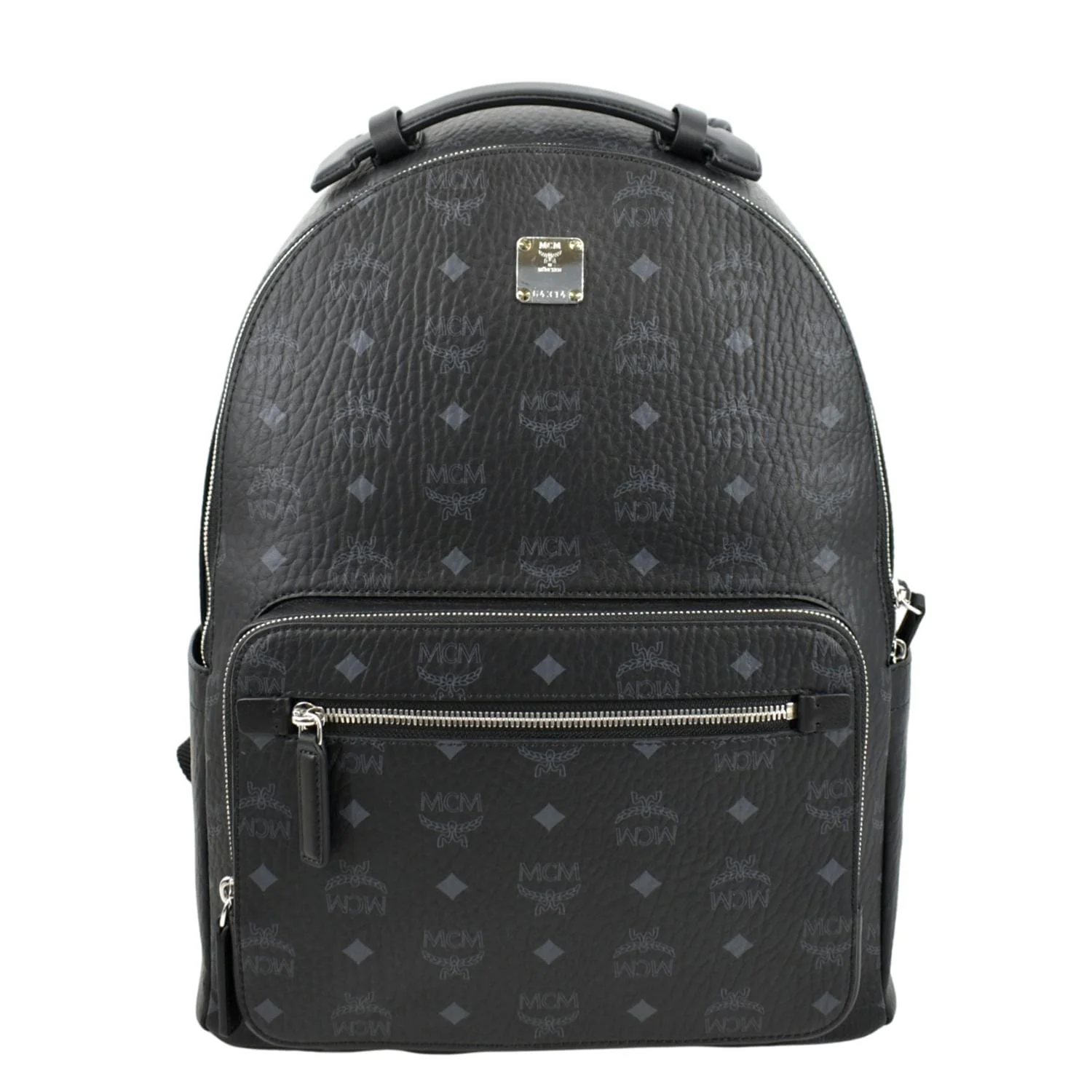MCM Stark Classic Visetos Canvas Backpack Bag Black