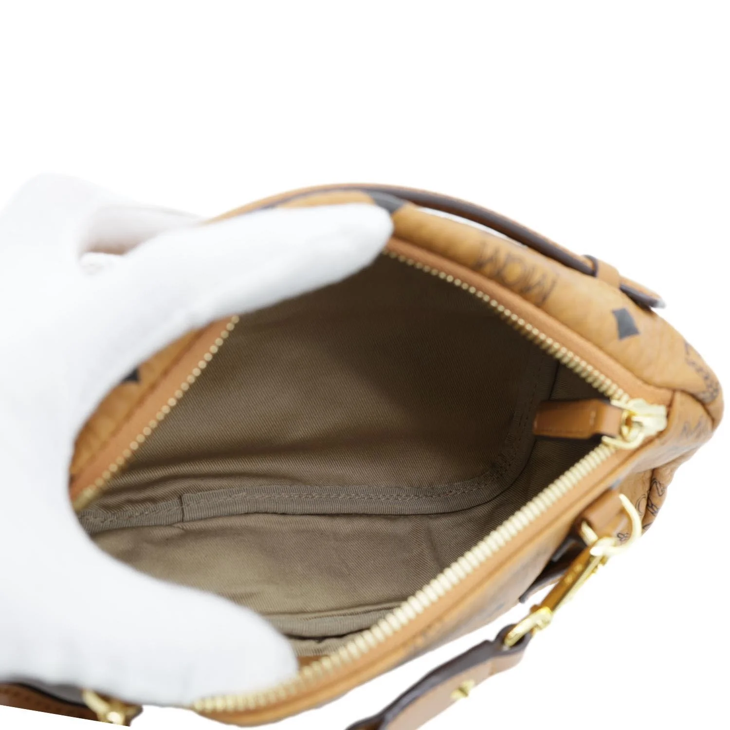 MCM Monogram Visetos Coated Canvas Bumbag Cognac - Image 12