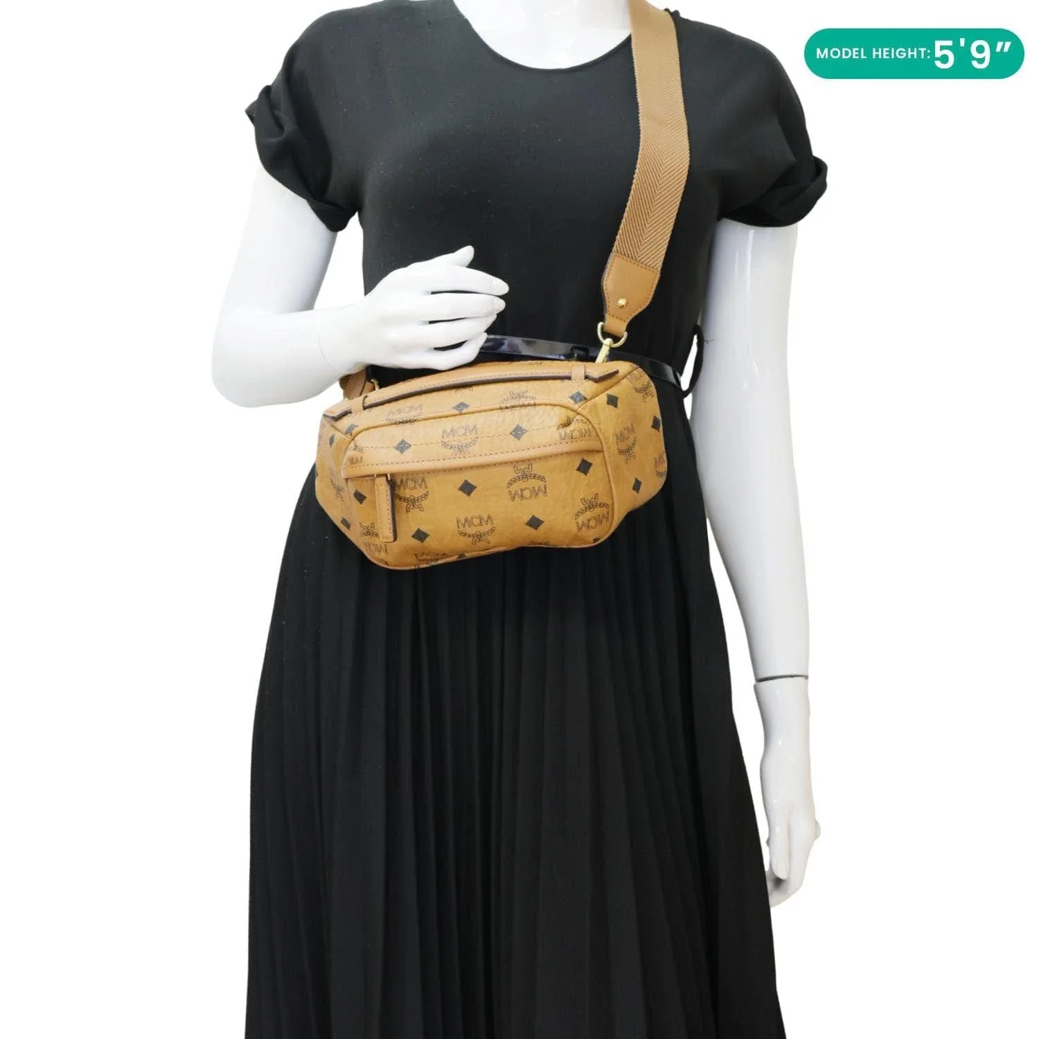 MCM Monogram Visetos Coated Canvas Bumbag Cognac - Image 2