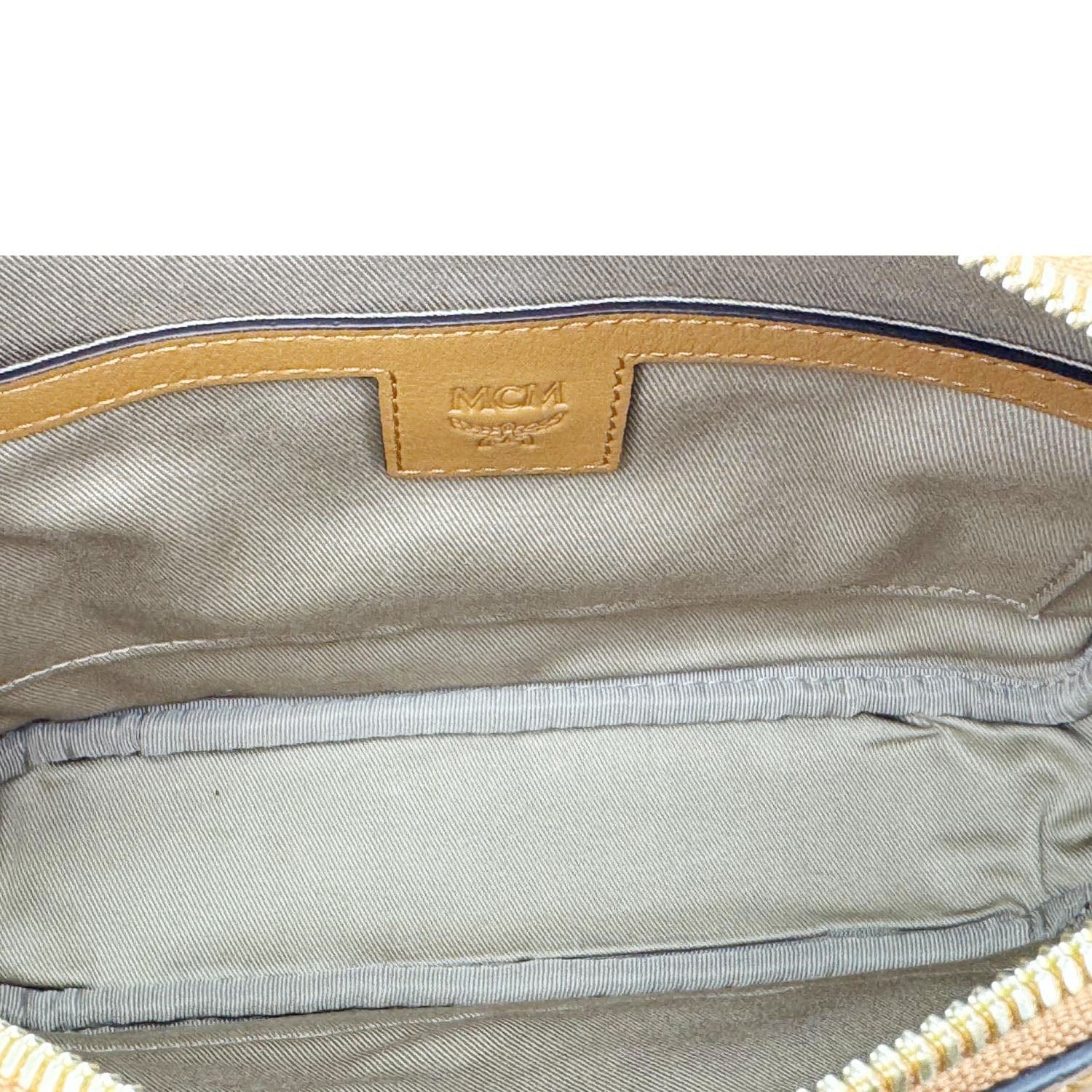 MCM Aren Small Classic Visetos Canvas Crossbody Bag Cognac - Image 16