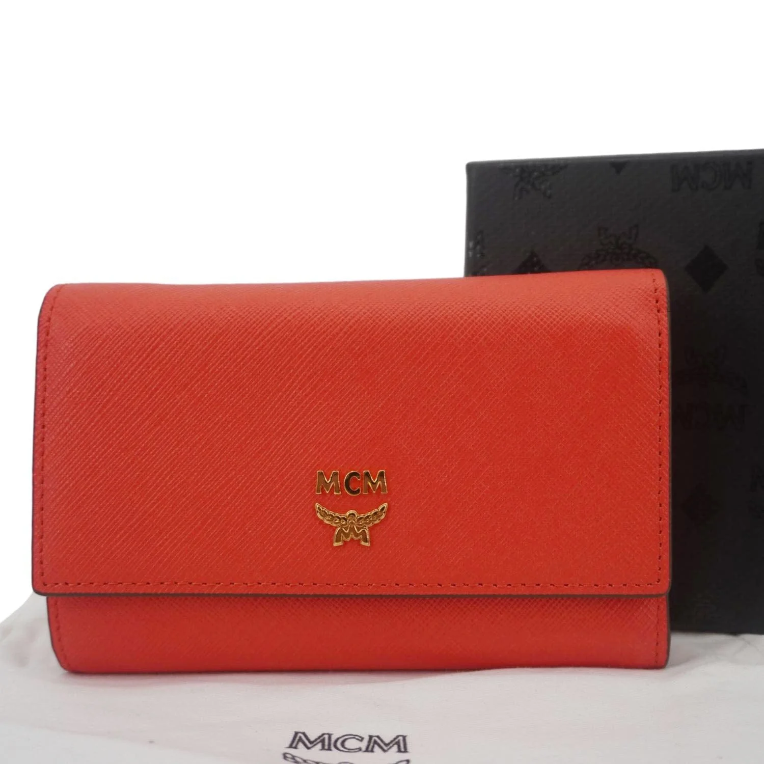 MCM Leather Compact Wallet Red - Image 3