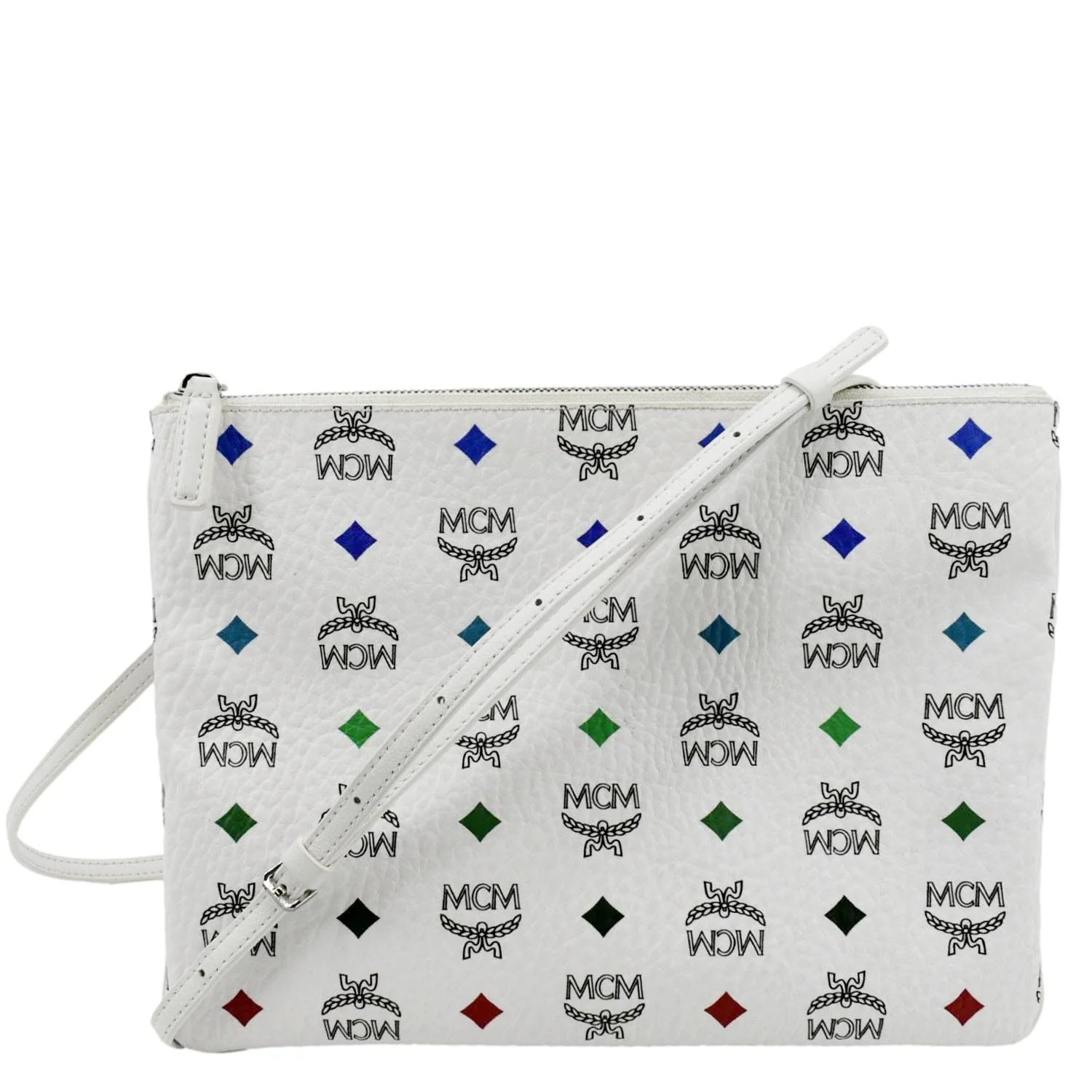 MCM Visetos Medium Canvas Crossbody Pouch Multicolor