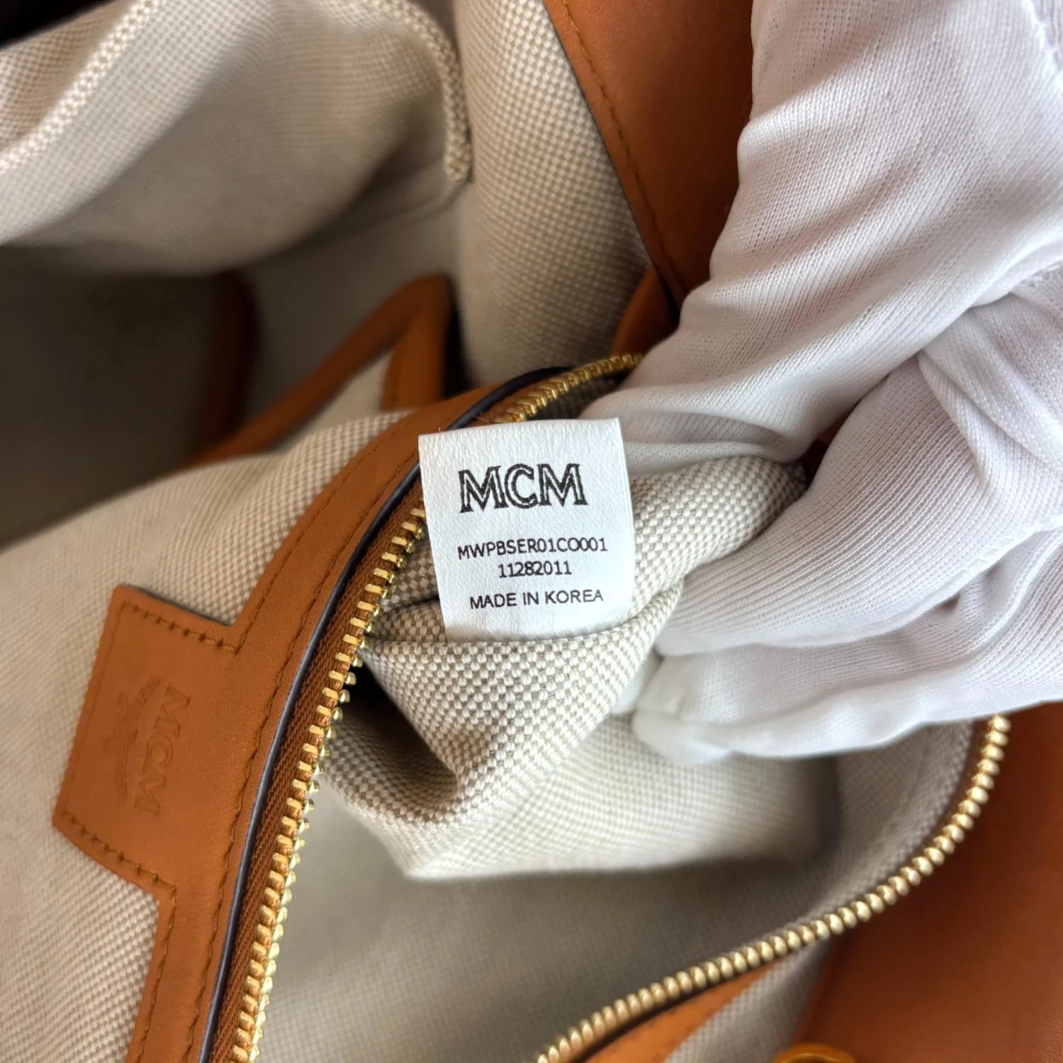 MCM Delmy Shopper Visetos Canvas Tote Bag Cognac - Image 13