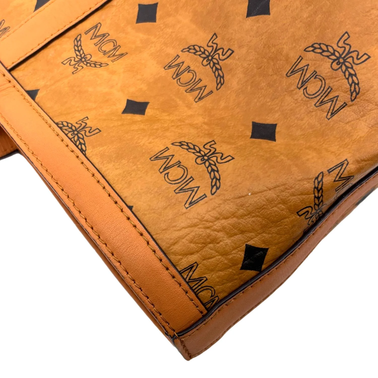 MCM Delmy Shopper Visetos Canvas Tote Bag Cognac - Image 6