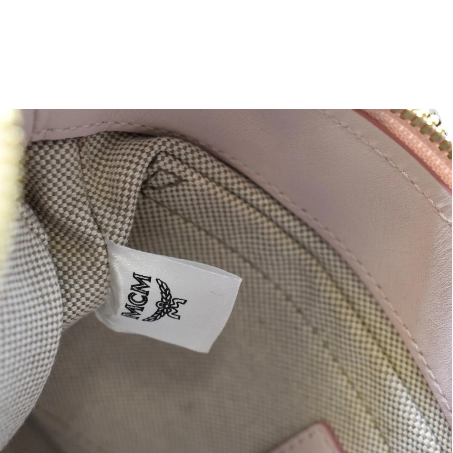 MCM Delmy Visetos Monogram Canvas Leather Shoulder Bag Pink - Image 9