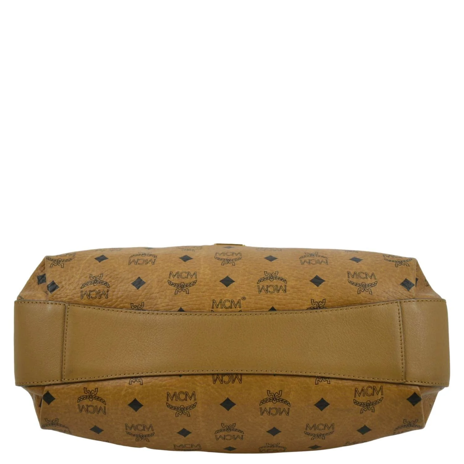 MCM Drawstring Visetos Monogram Print Tote Shoulder Bag Cognac - Image 10