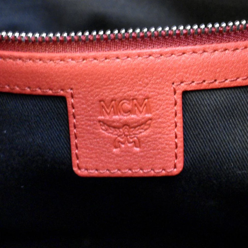 MCM Klara Visetos Medium Monogram Leather Hobo Bag Black - Image 13