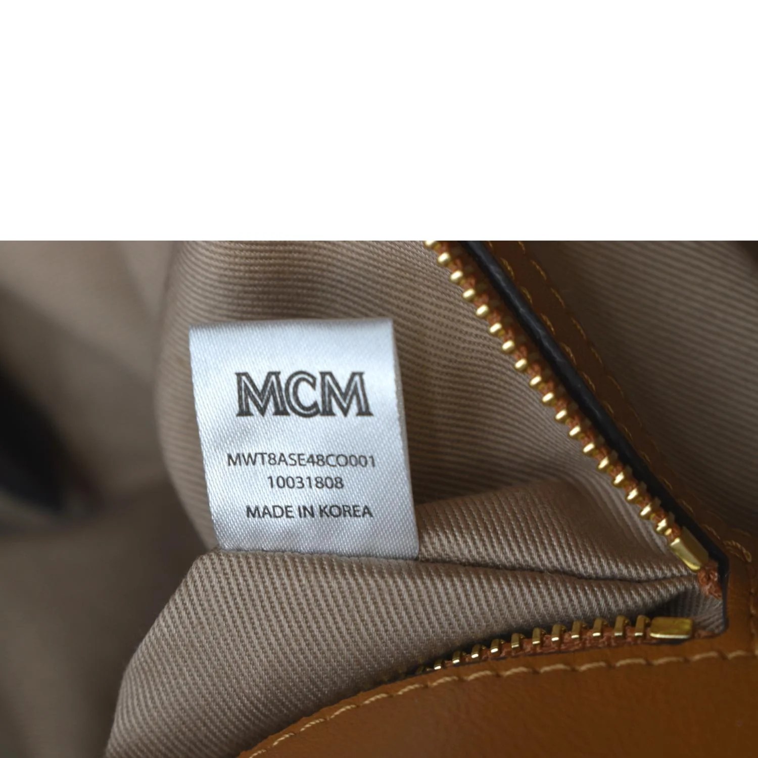 MCM Large Essential Visetos Monogram Print Tote Bag Cognac - Image 12