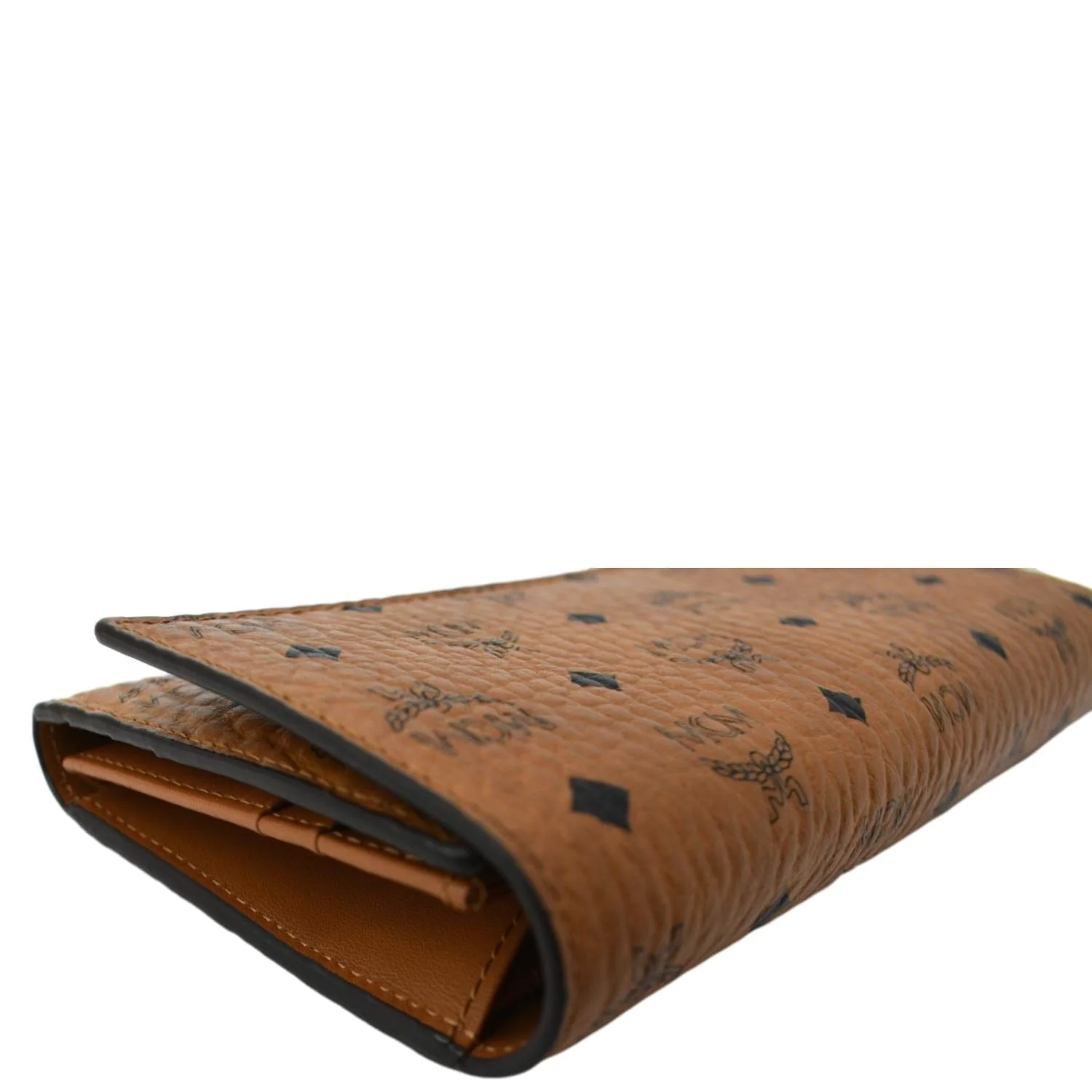 MCM Trifold Large Visetos Monogram Coated Canvas Wallet Cognac - Image 5