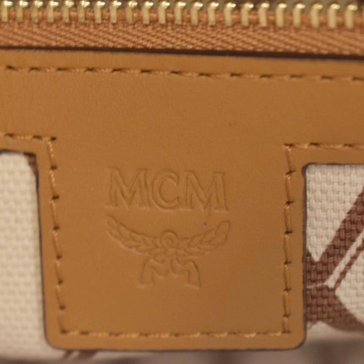 MCM Reversible Liz Medium Visetos Canvas Shopper Tote Bag Cognac - Image 12
