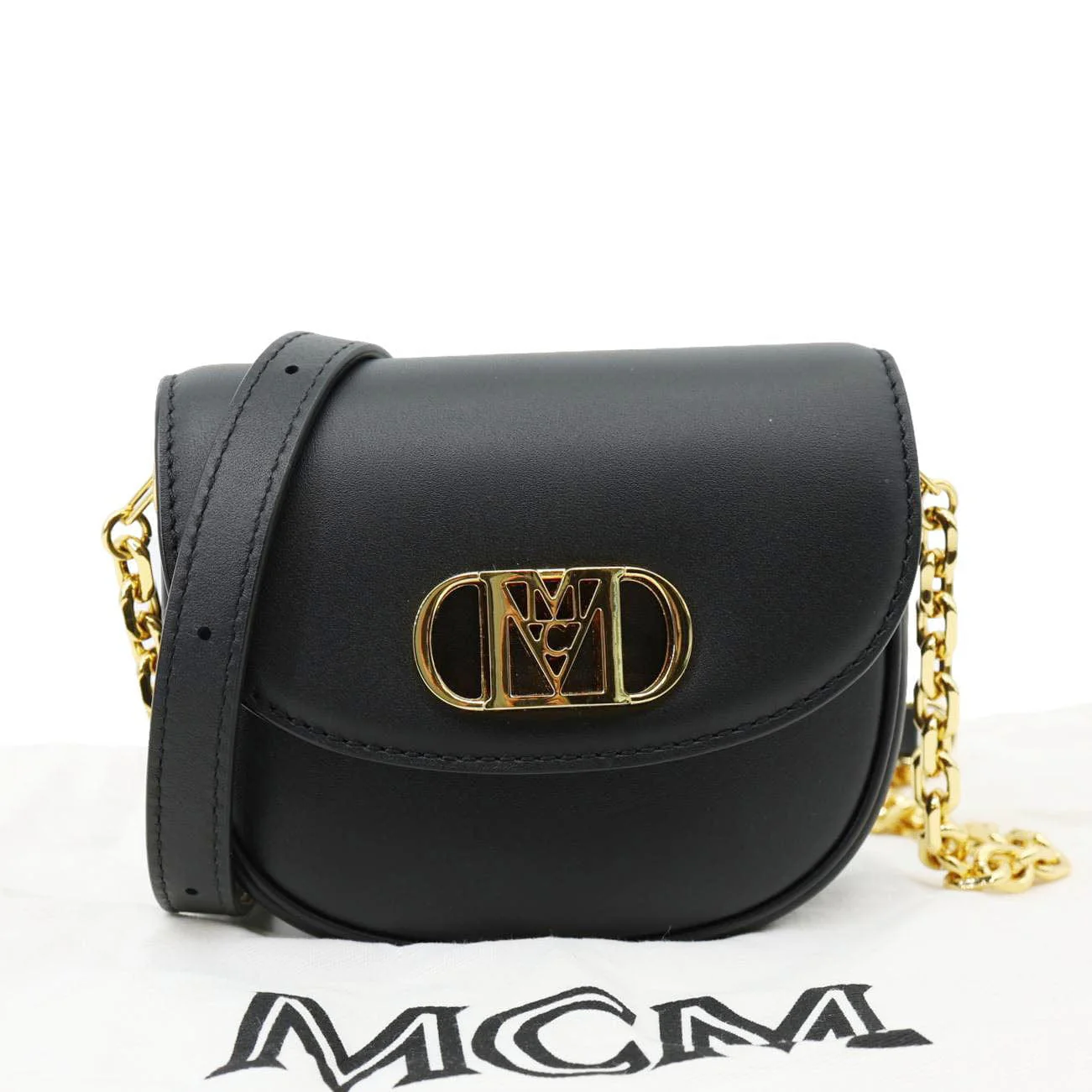 MCM Mode Travia Mini Spanish Leather Crossbody Bag Black - Image 3