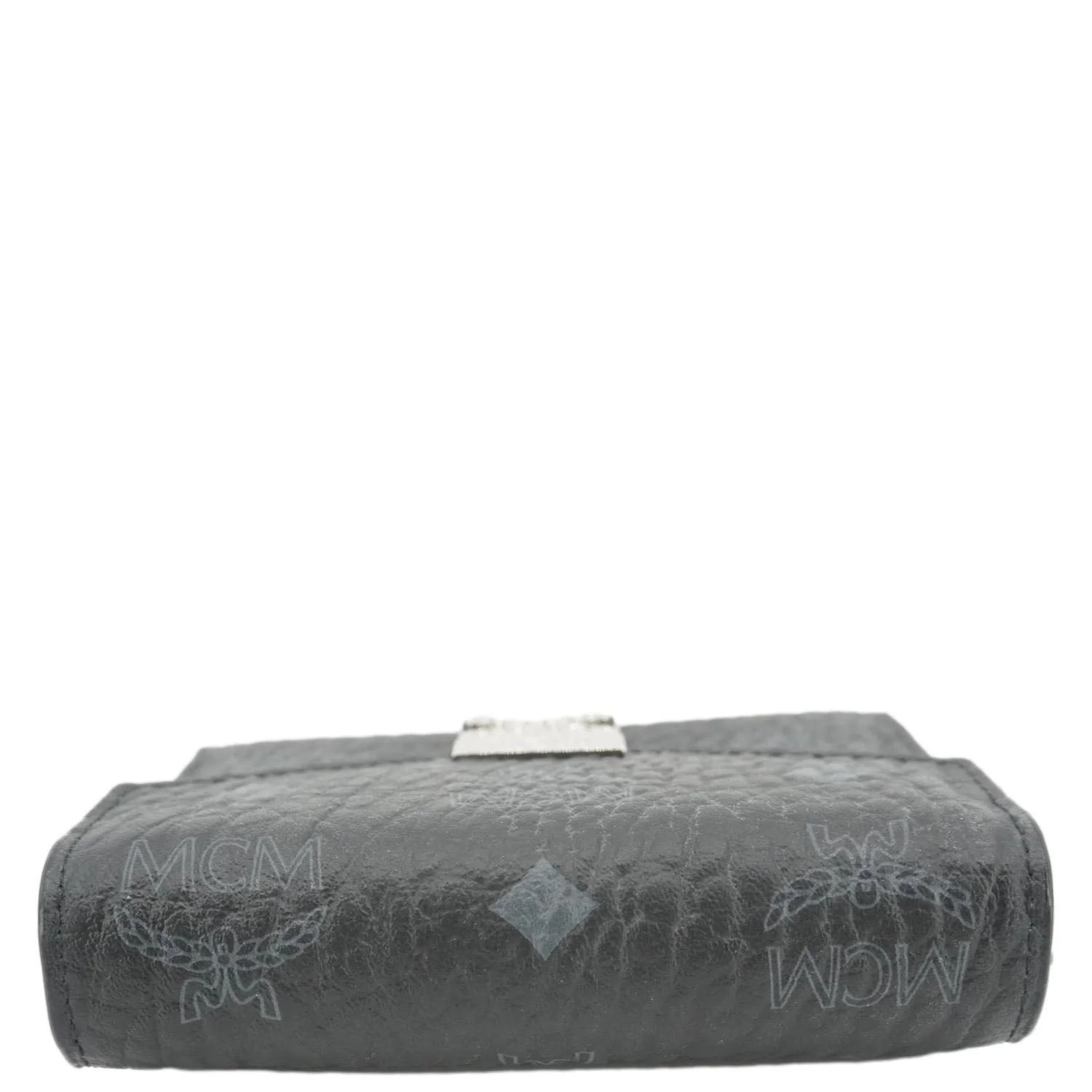 MCM Patricia Three Fold Visetos Monogram Canvas Wallet Black - Image 3
