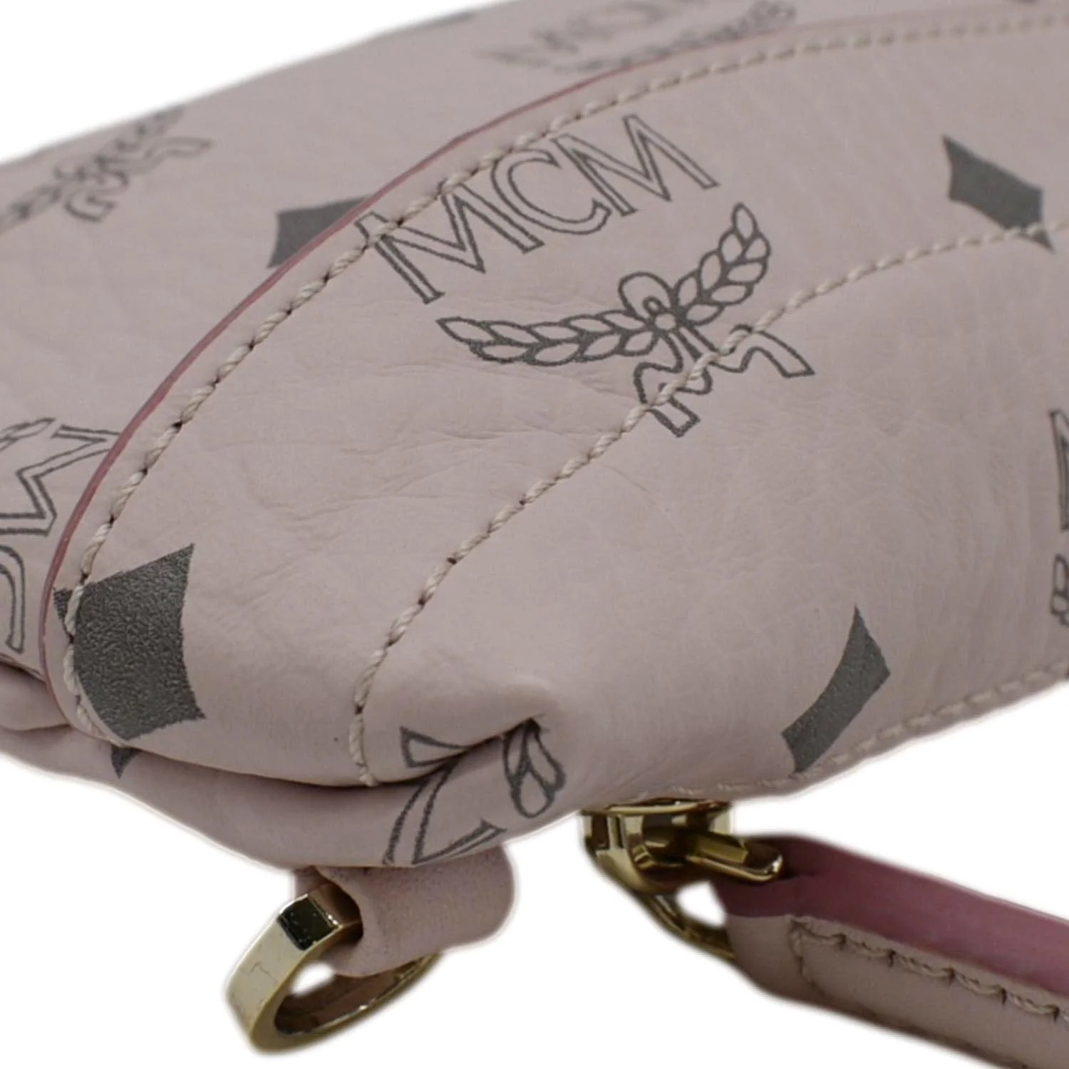 MCM Small Visetos Canvas Crossbody Belt Bag Light Pink - Image 7