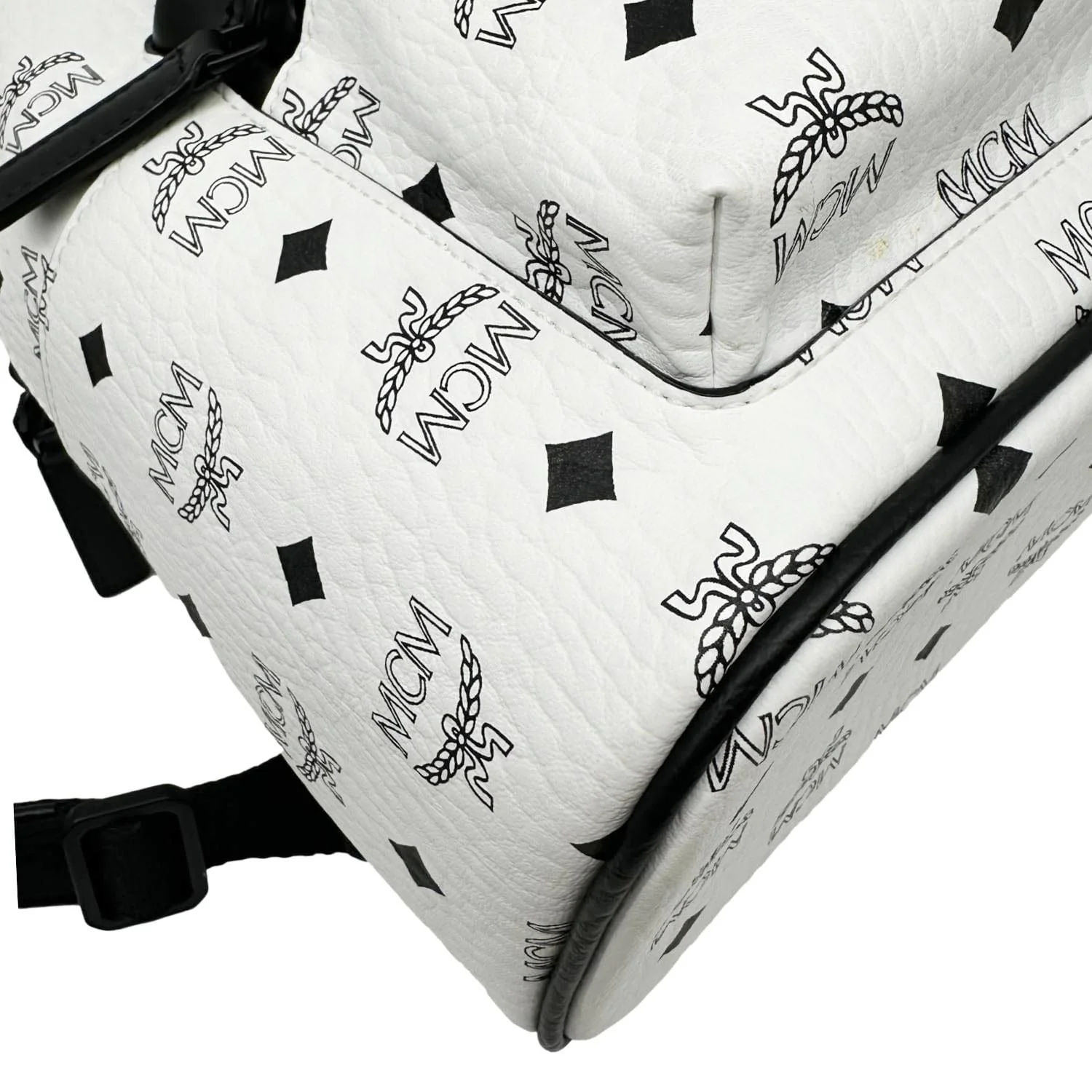 MCM Stark Visetos Canvas Backpack White - Image 10