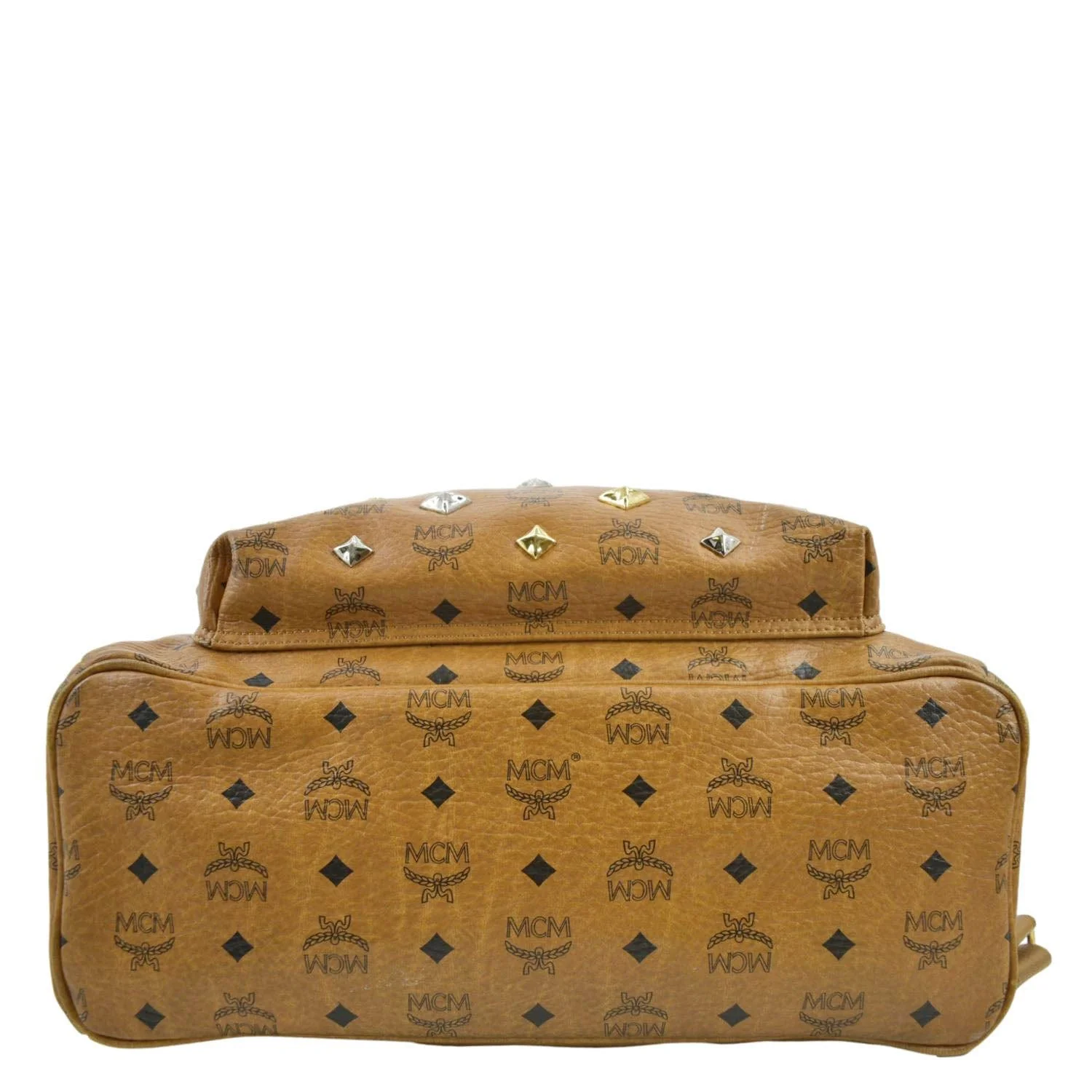 MCM Stark Studded Visetos Canvas Backpack Cognac - Image 9