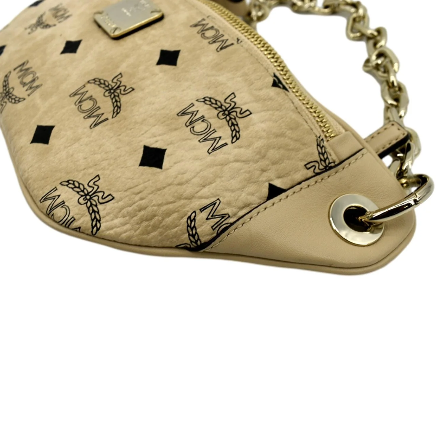 MCM Visetos Canvas Crossbody Belt Bag Beige - Image 7