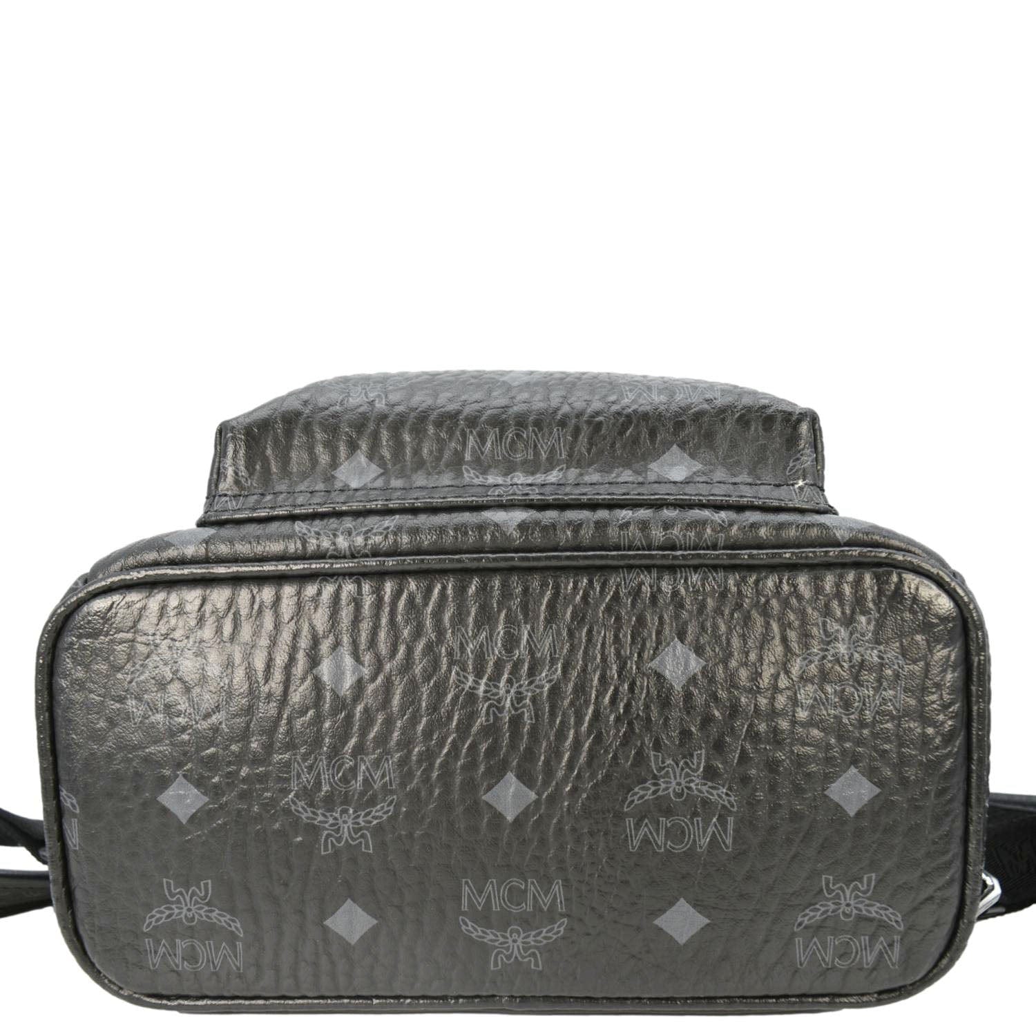 MCM Stark Side Stud Visetos Canvas Backpack Bag Black - Image 10