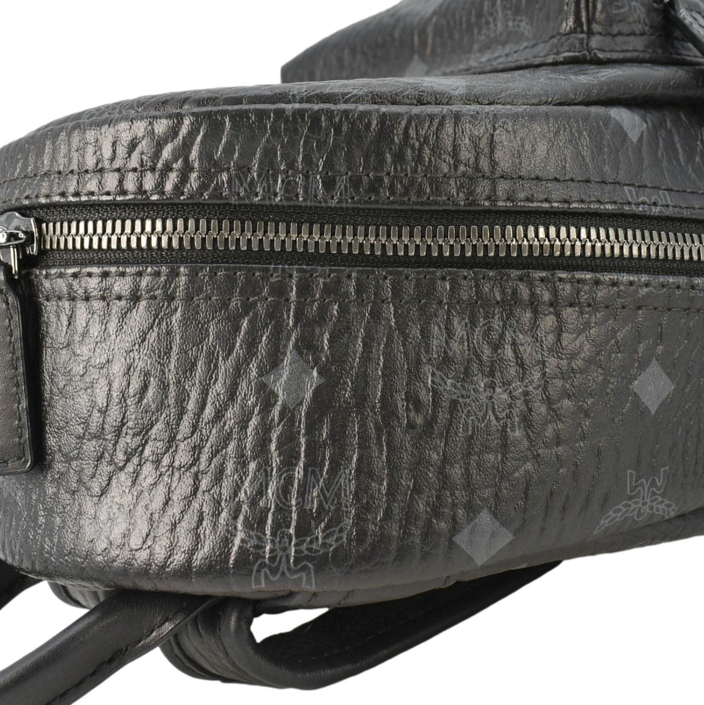 MCM Stark Side Stud Visetos Canvas Backpack Bag Black - Image 7