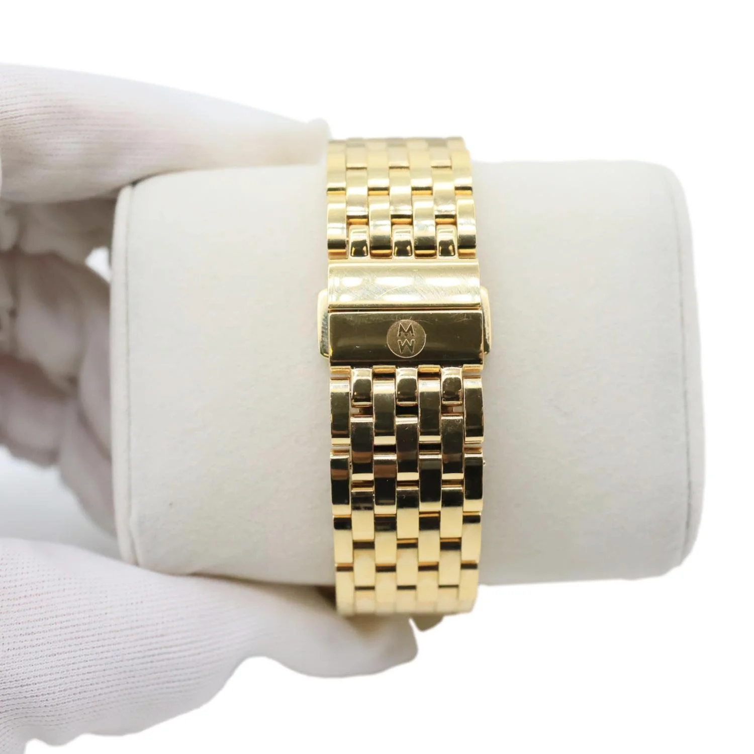 MICHELE Limited Edition Butterfly Deco Moderne 18K Gold-Plated Diamond Watch Mop Dial 35mm x 42mm - Image 7