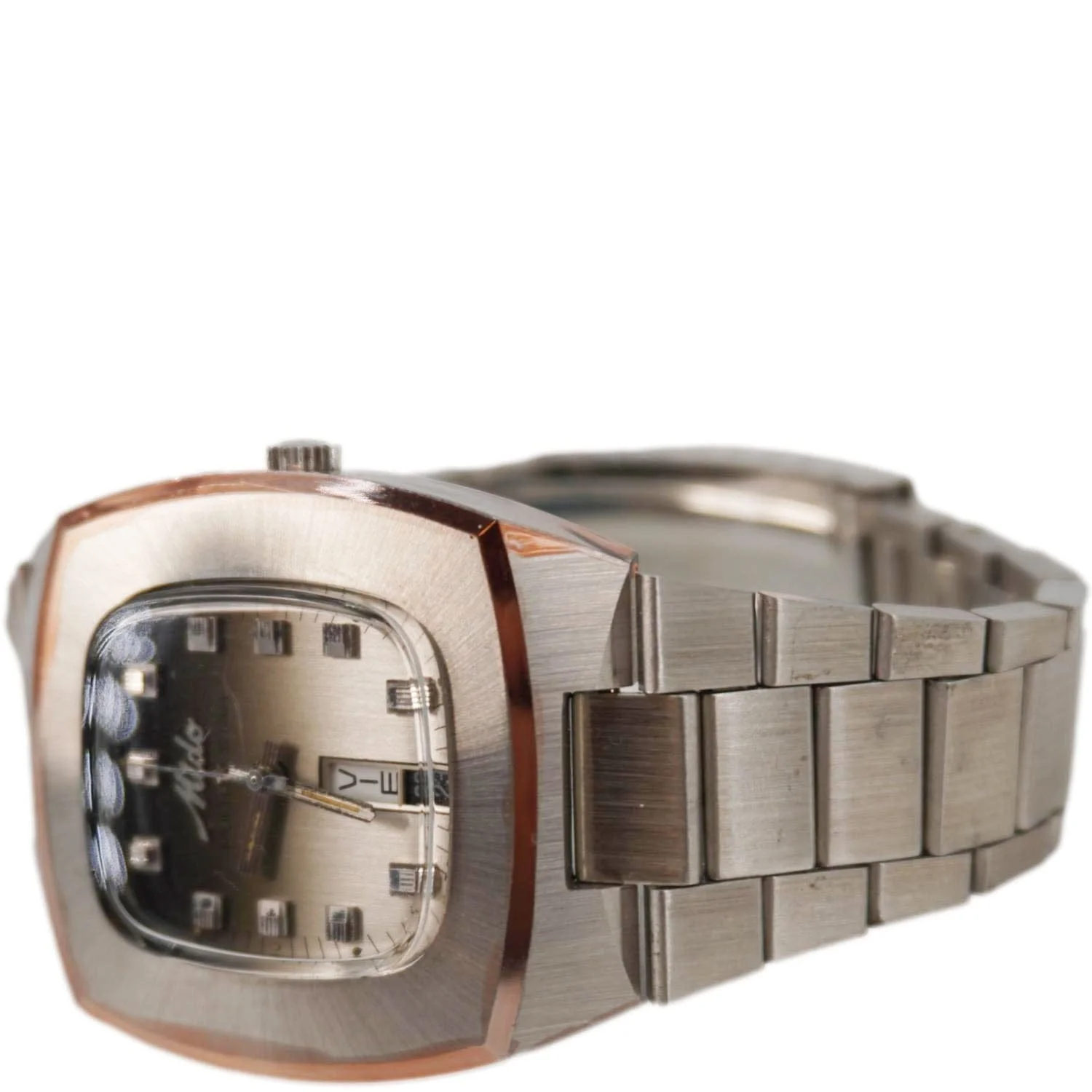Mido Rare 1849 Men's Stainless Steel Swiss Automatic Watch Brown Dial 37MM - Image 2