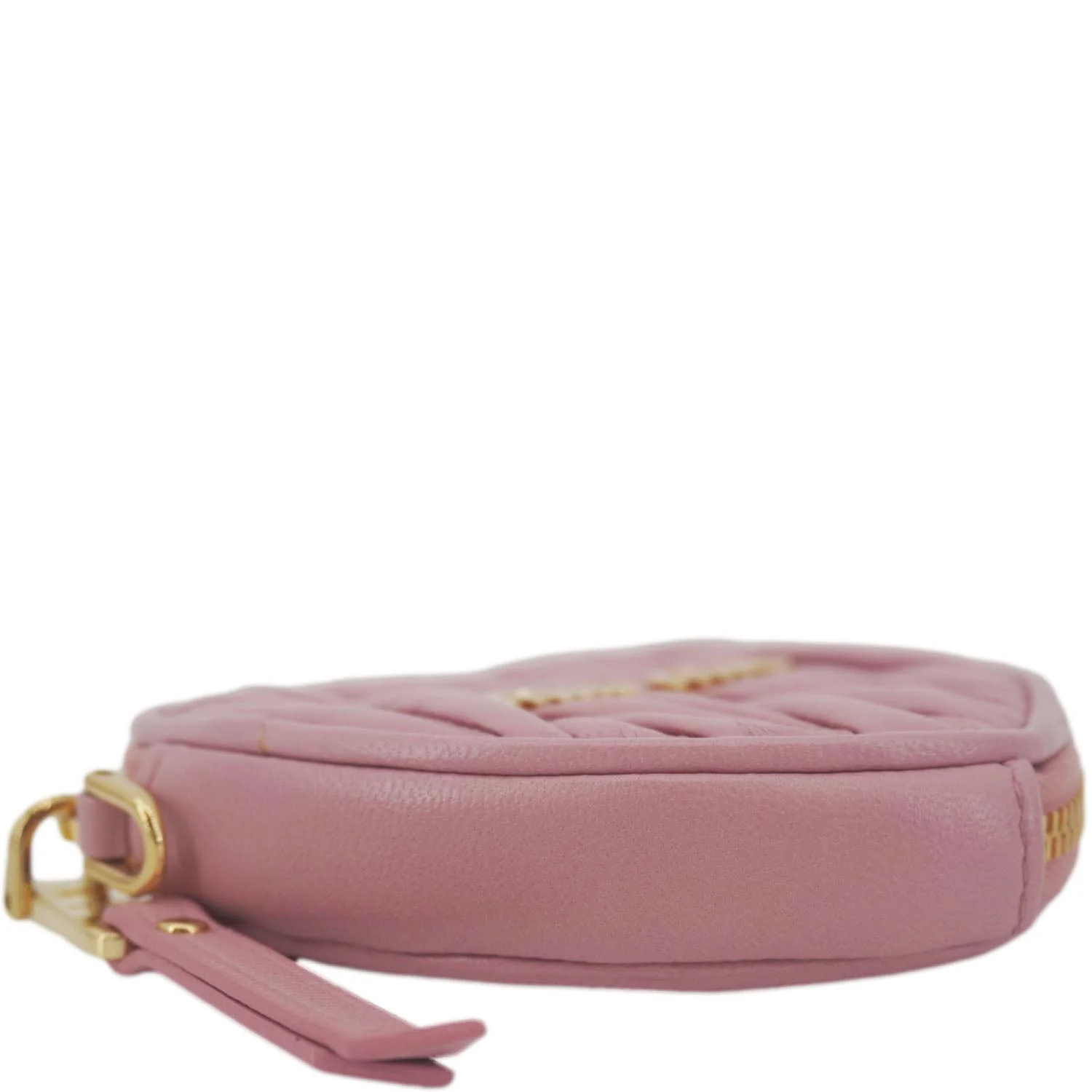 MIU MIU Heart-Shaped Matelasse Leather Coin Purse Pink - Image 7