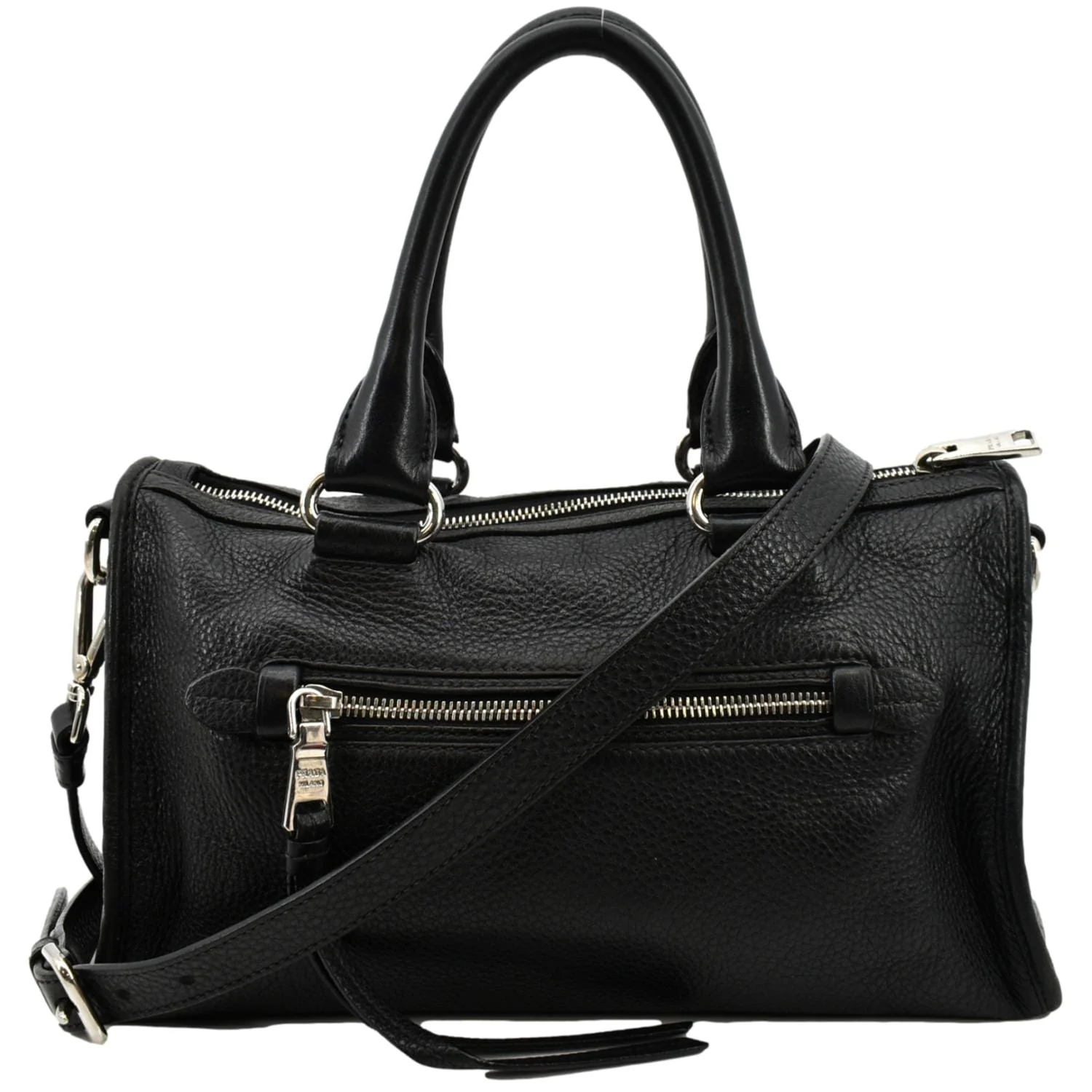 PRADA Vitello Phenix Leather Shoulder Bag Black - Image 3