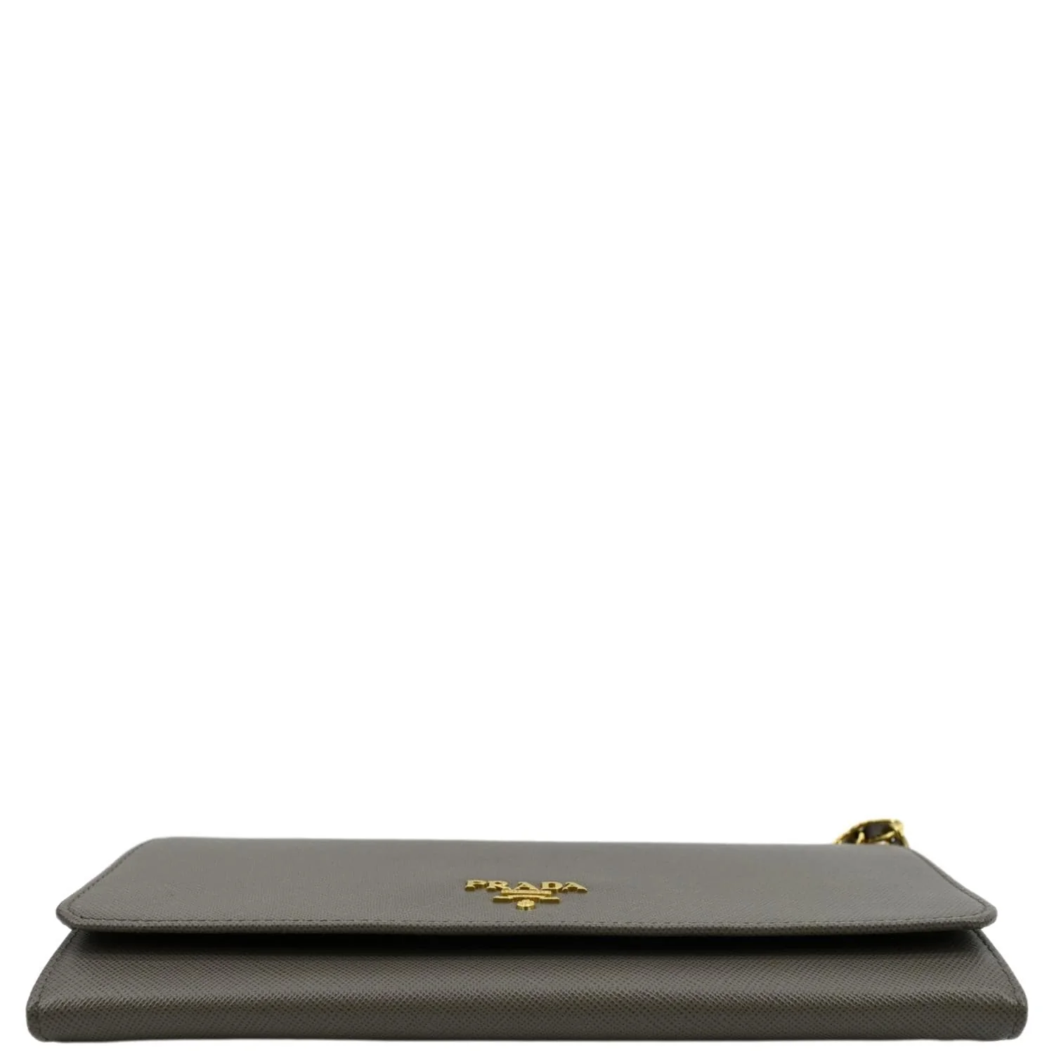 PRADA Saffiano Leather Wallet on Chain Clutch Crossbody Bag Argilla 1mt290 - Image 10