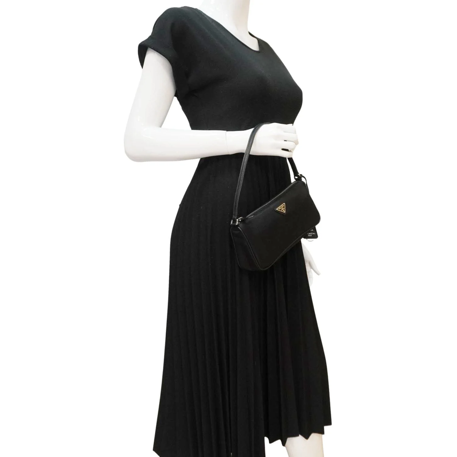 PRADA Accessory Pouch Nylon Hobo Bag Black - Image 2
