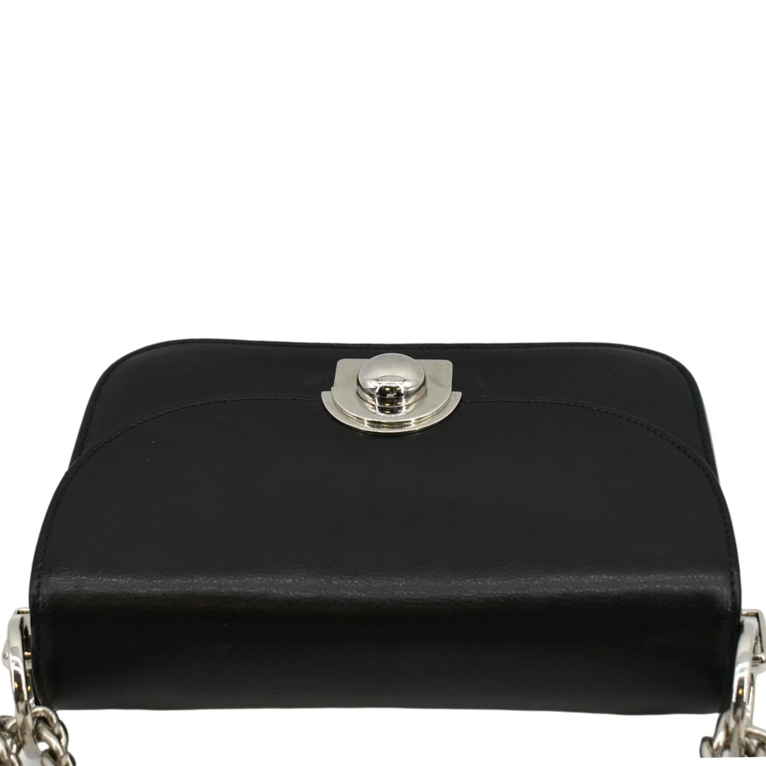 PRADA Arcade Glace Calf Leather Chain Crossbody Bag Black - Image 4