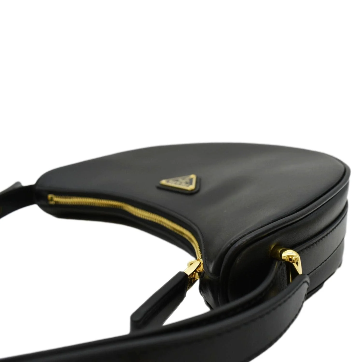 PRADA Arque Leather Shoulder Bag Black - Image 6