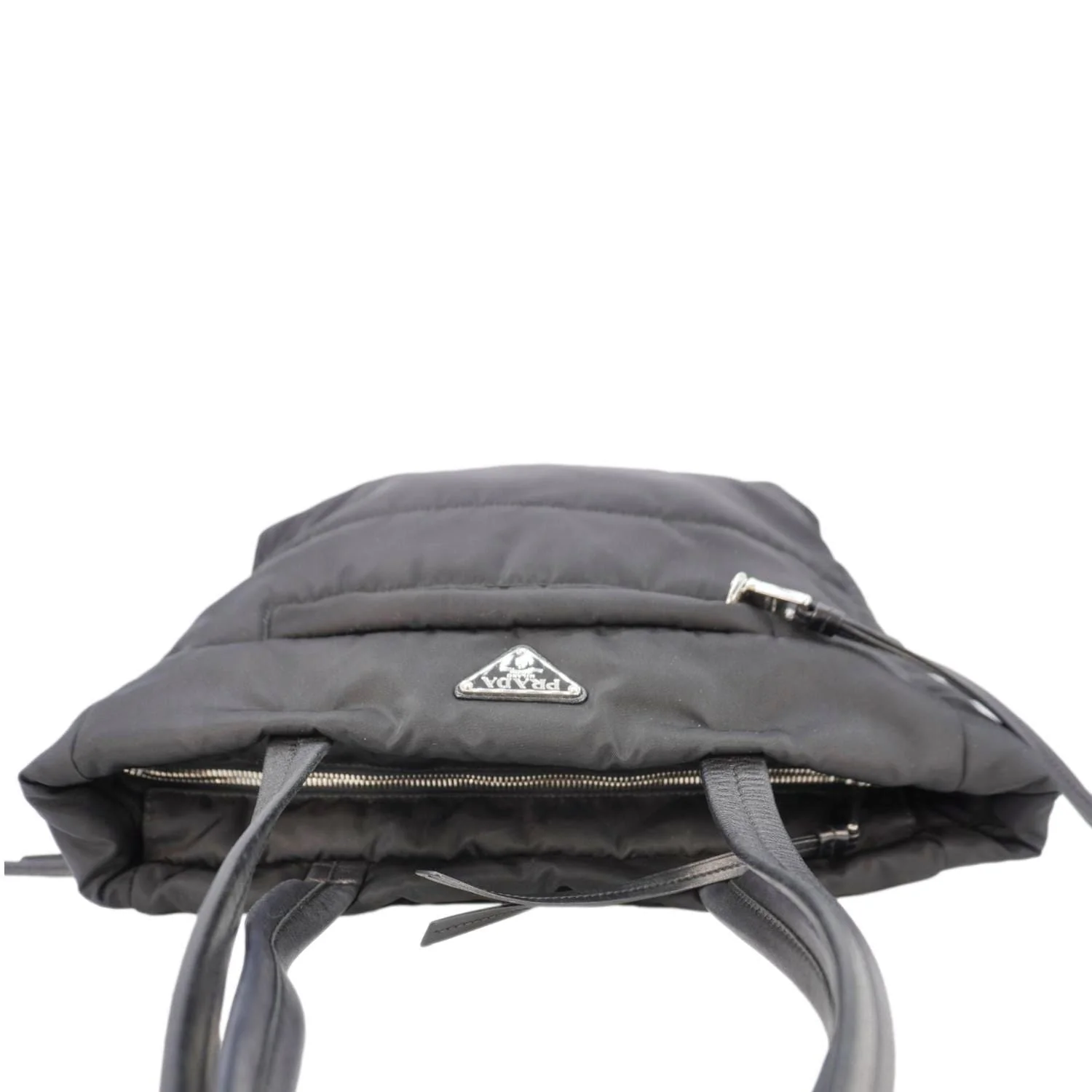 PRADA Tessuto Bomber Nylon Shopping Tote Bag Black - Image 4