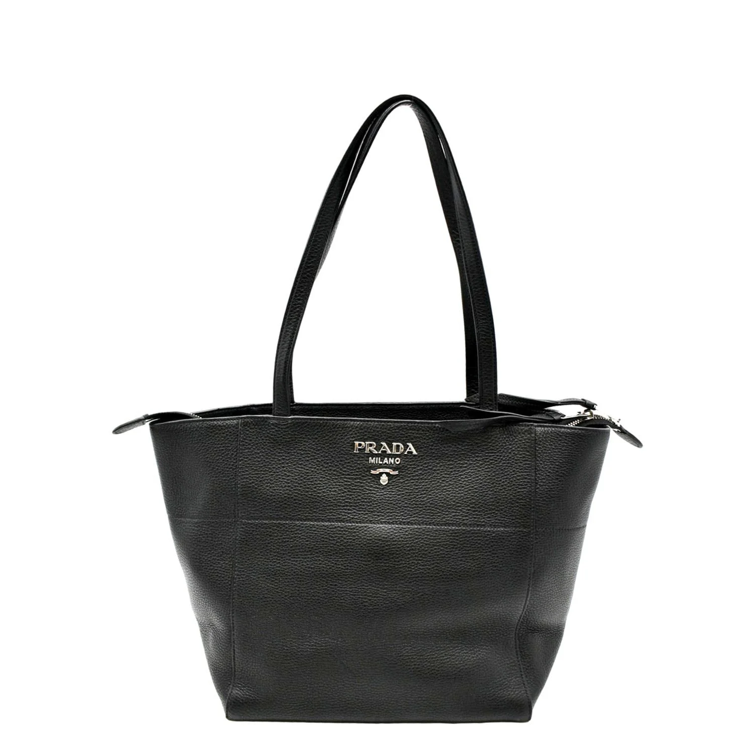 PRADA Leather Tote Bag Black