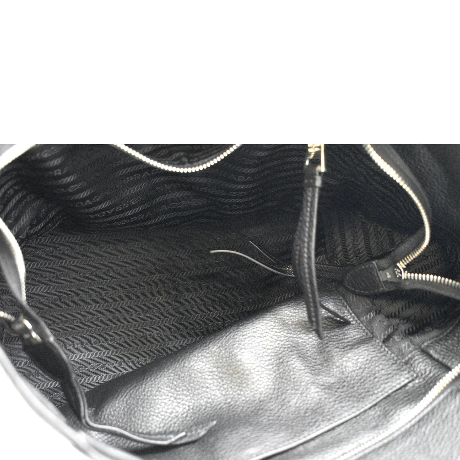 PRADA Leather Tote Bag Black - Image 11