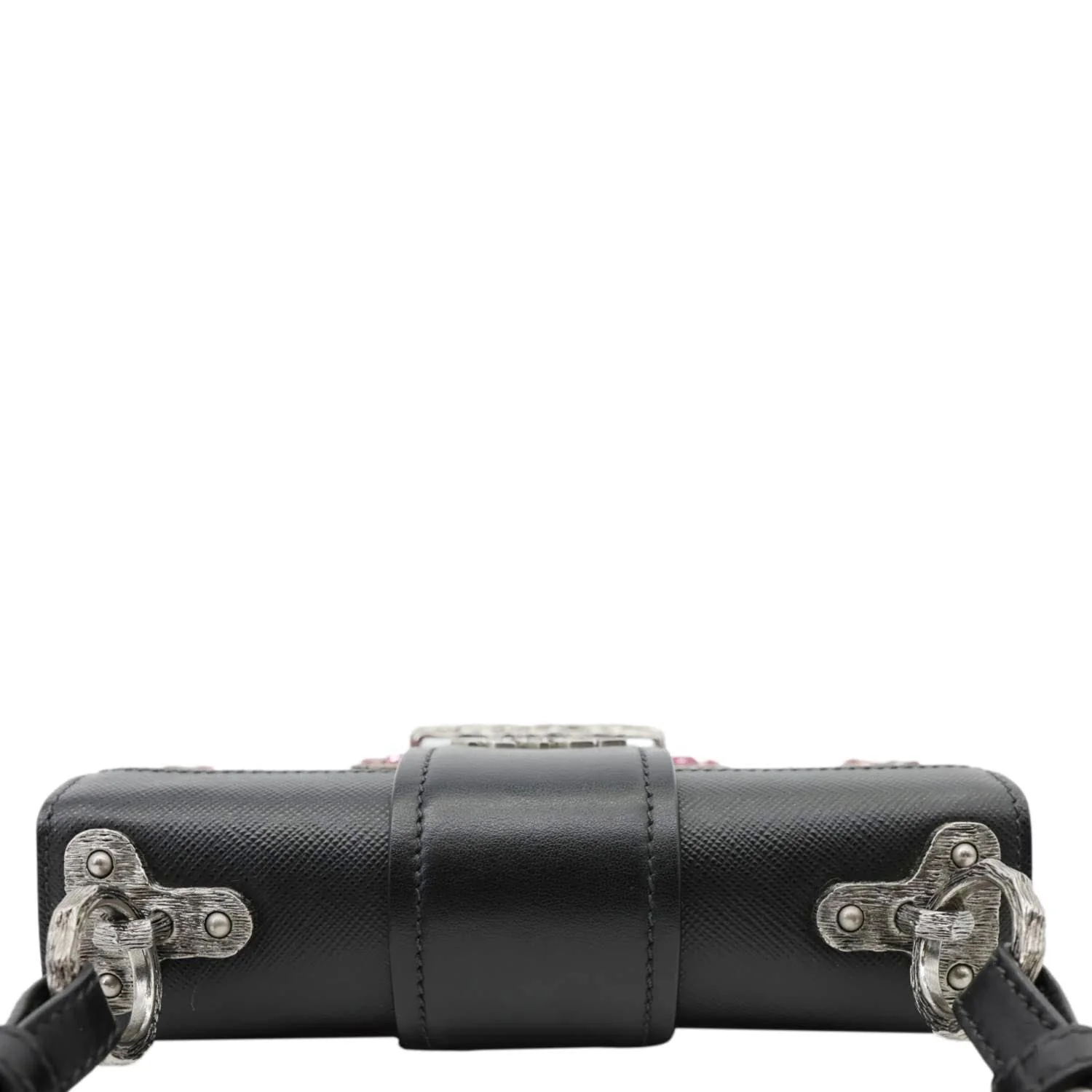 PRADA Cahier City Small Calf Saffiano Leather Chain Crossbody Bag Pink - Image 4