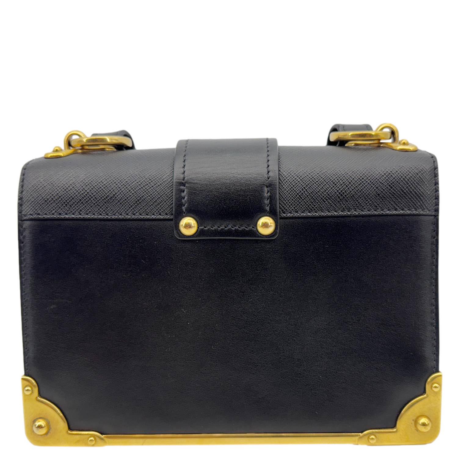 PRADA Cahier City Calfskin Leather Shoulder Bag Black - Image 5