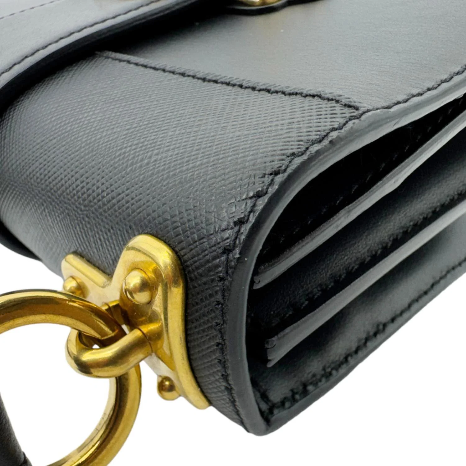 PRADA Cahier City Calfskin Leather Shoulder Bag Black - Image 7