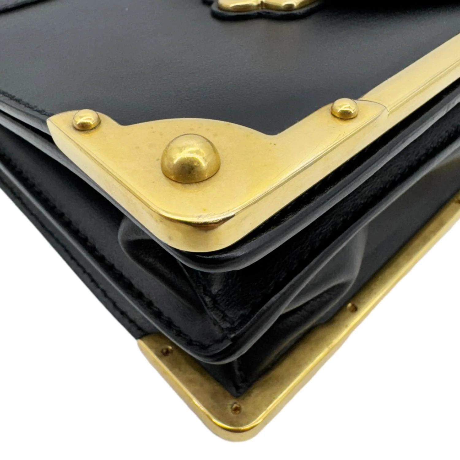 PRADA Cahier City Calfskin Leather Shoulder Bag Black - Image 9