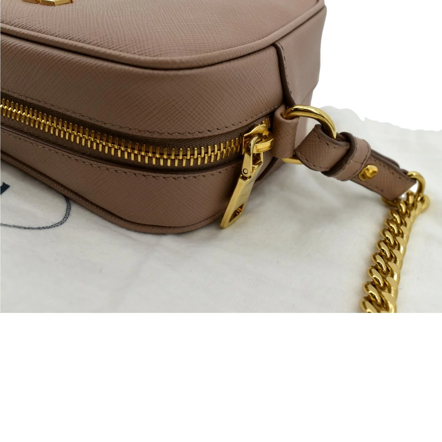 PRADA Small Saffiano Leather Camera Crossbody Bag Pink - Image 5
