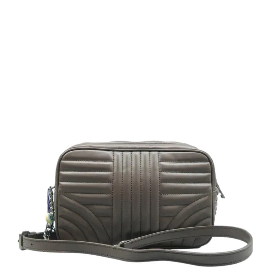 PRADA Diagramme Leather Crossbody Bag Clay Grey - Image 2