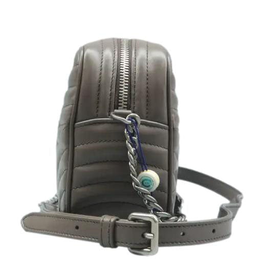 PRADA Diagramme Leather Crossbody Bag Clay Grey - Image 4