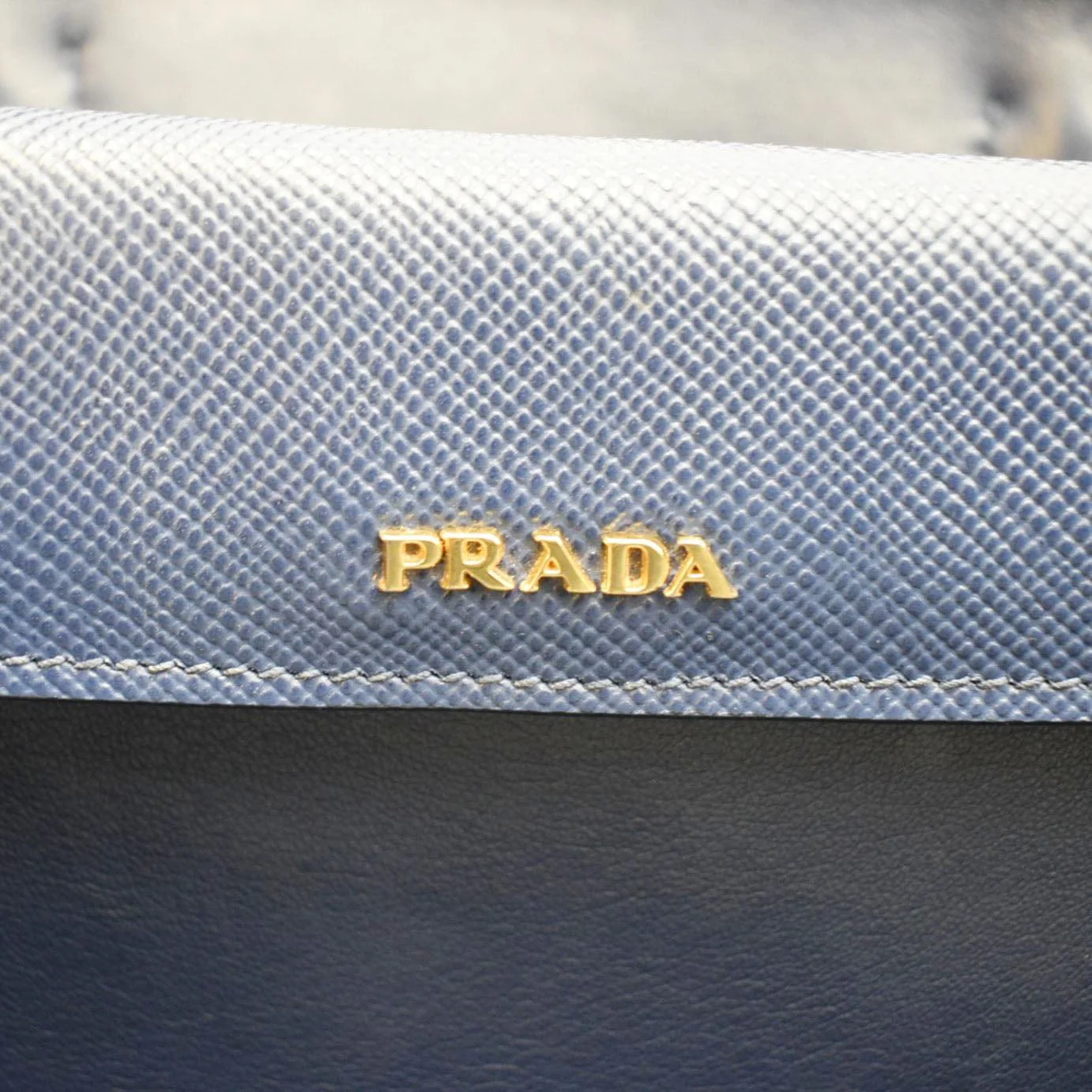 PRADA Double Handle Canvas Tote Shoulder Bag Beige - Image 13