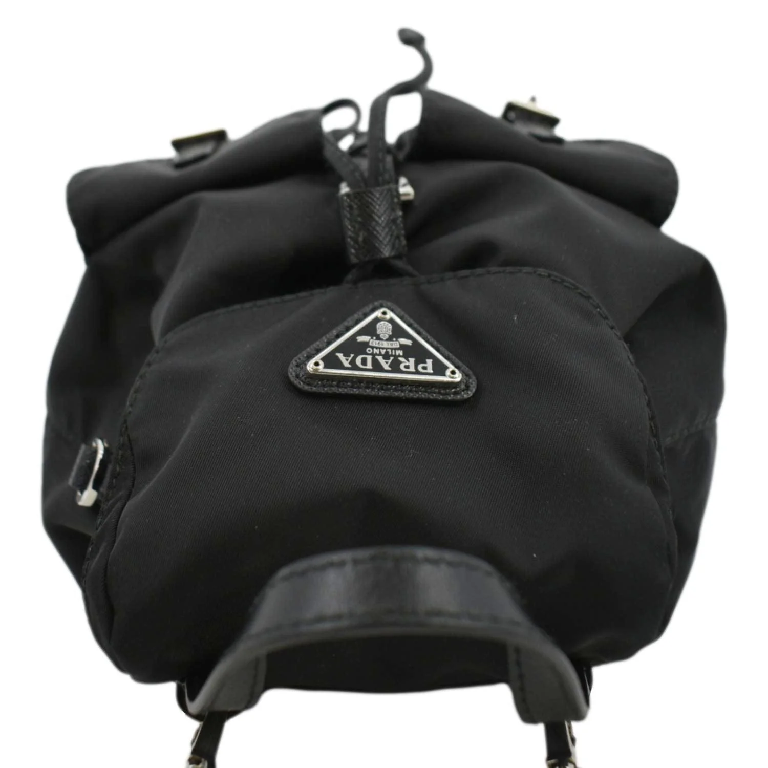 PRADA Double Pocket Mini Nylon Backpack Crossbody Bag Black - Image 5