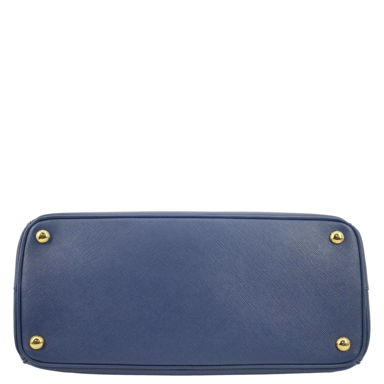PRADA Galleria Double-Zip small Saffiano Leather Tote Bag Navy Blue - Image 11