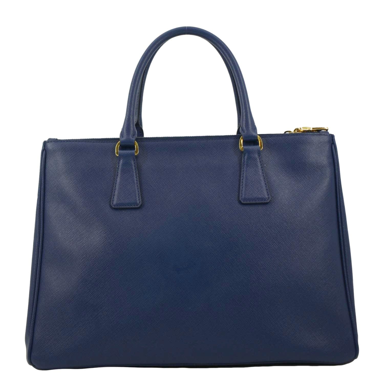 PRADA Galleria Double-Zip small Saffiano Leather Tote Bag Navy Blue - Image 3